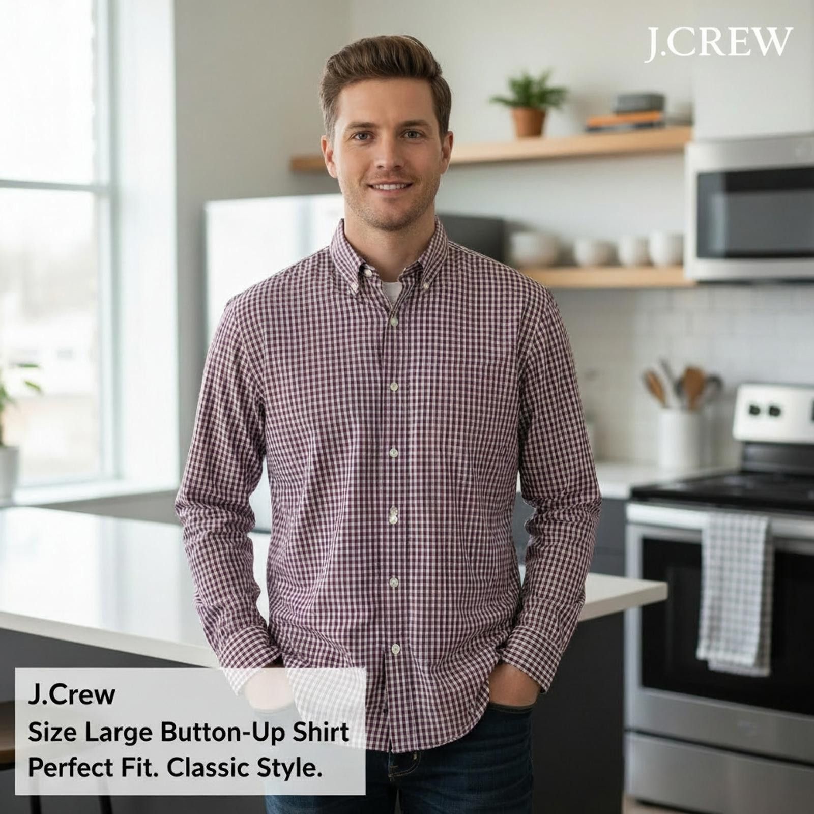 J.Crew J.Crew Classic Gingham Button-Up Shirt Size Large Size US L / EU 52-54 / 3 - 1 Thumbnail