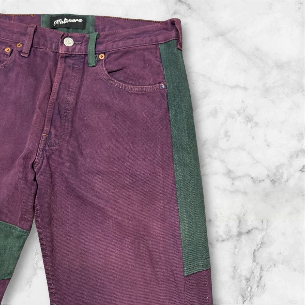 Levi's × Vintage Vintage 90s Levis Rebuild by Kalimera patchwork denim jeans Size US 31 - 5 Thumbnail