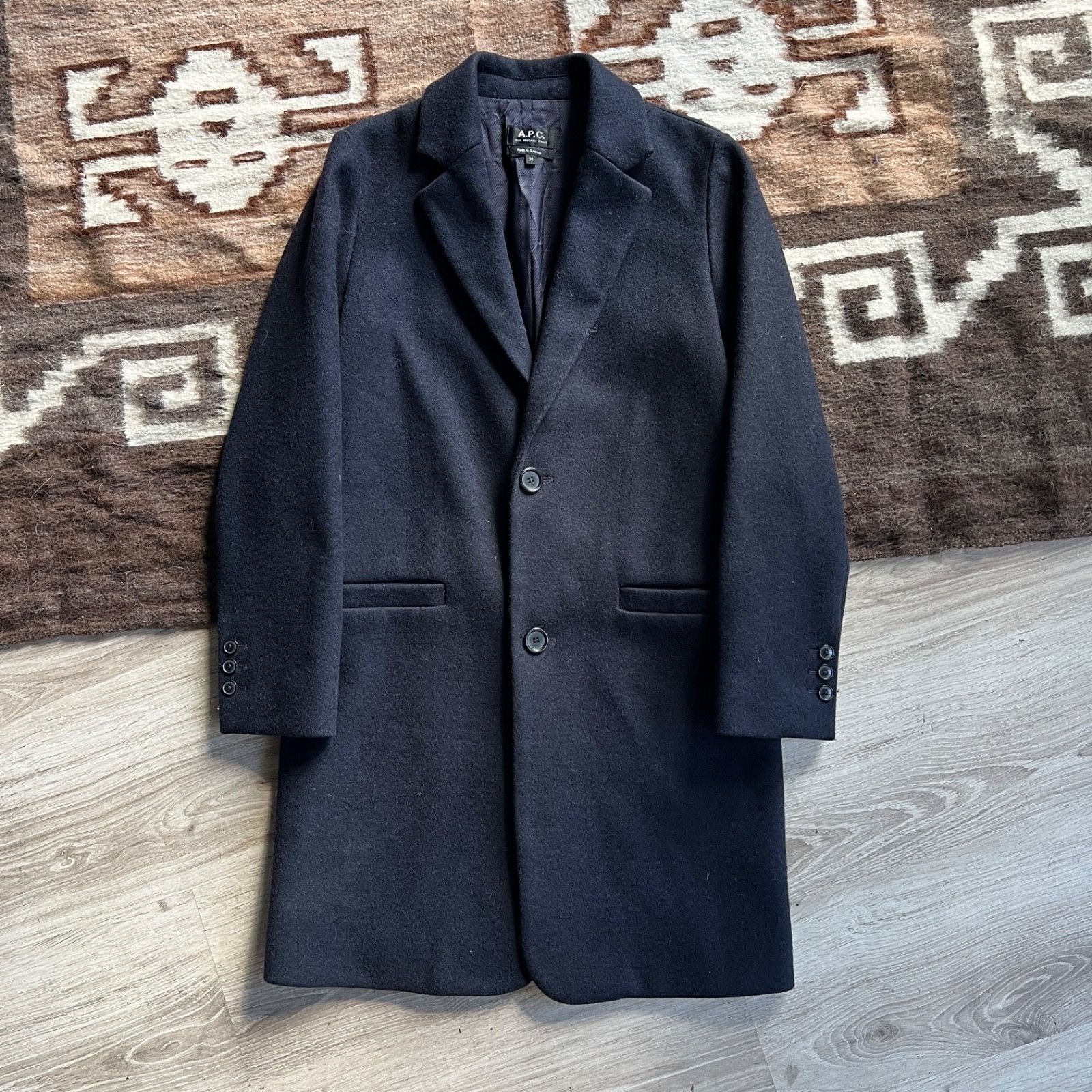 A.P.C. A.P.C. Paris Women’s Wool Blend Navy Overcoat Coat Size 34 Size M / US 6-8 / IT 42-44 - 1 Thumbnail