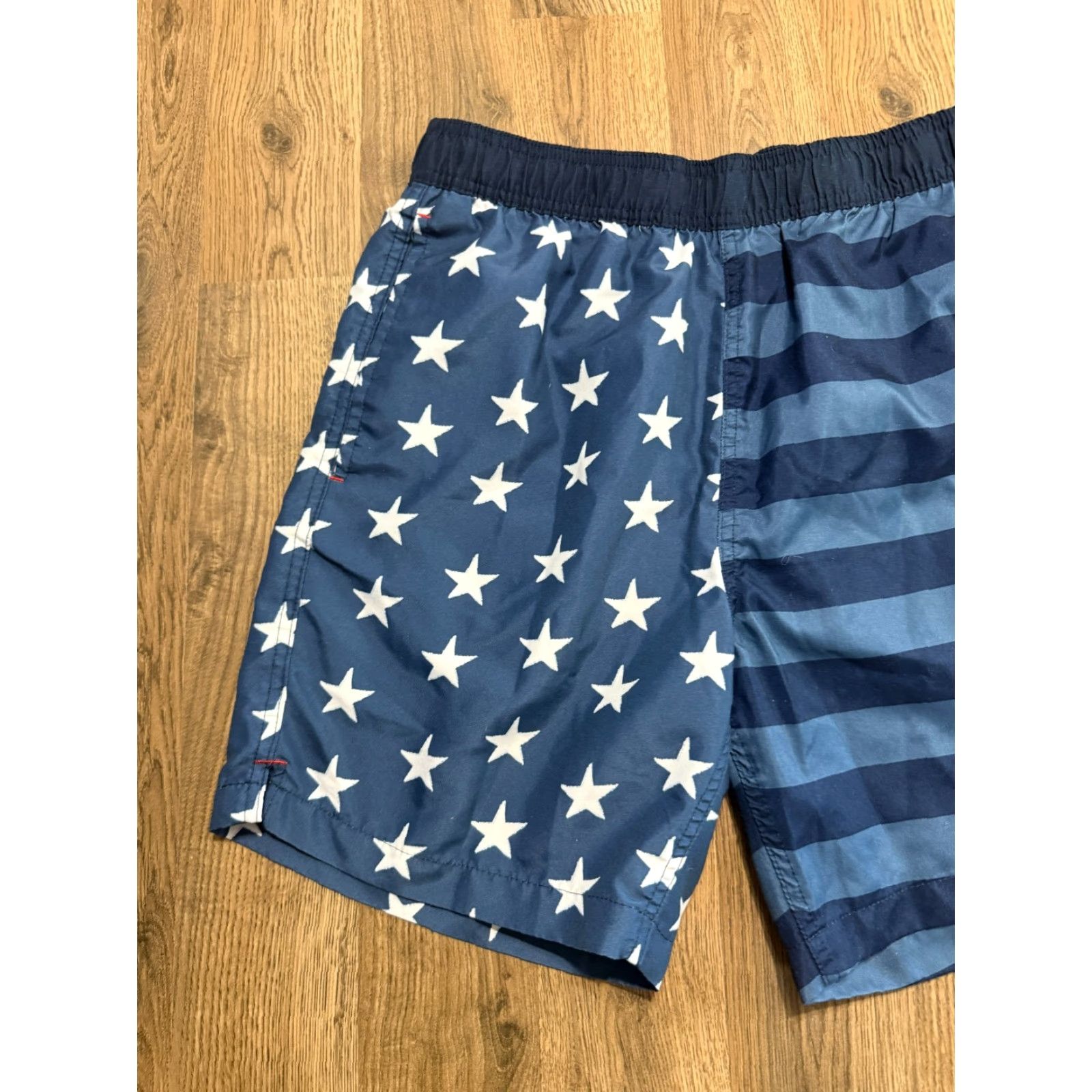 Vintage Laguna Originals Shorts, Men's Medium, Blue White Polka Dots Striped Swim Trunks Size US 31 - 3 Thumbnail