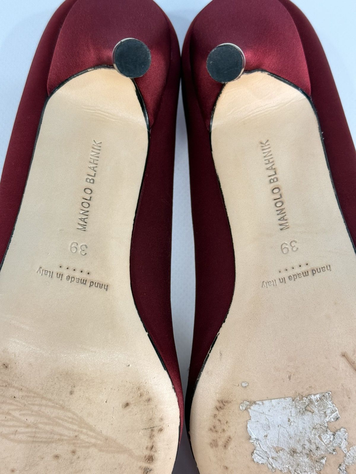 Manolo Blahnik Manolo Blahnik Hangisi 70 Burgundy Satin Pumps Size 39 Size US 9 / IT 39 - 11 Thumbnail