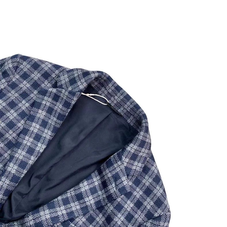 Fendi Fendi Blue plaid cashmere suit jacket Size 46S - 3 Thumbnail