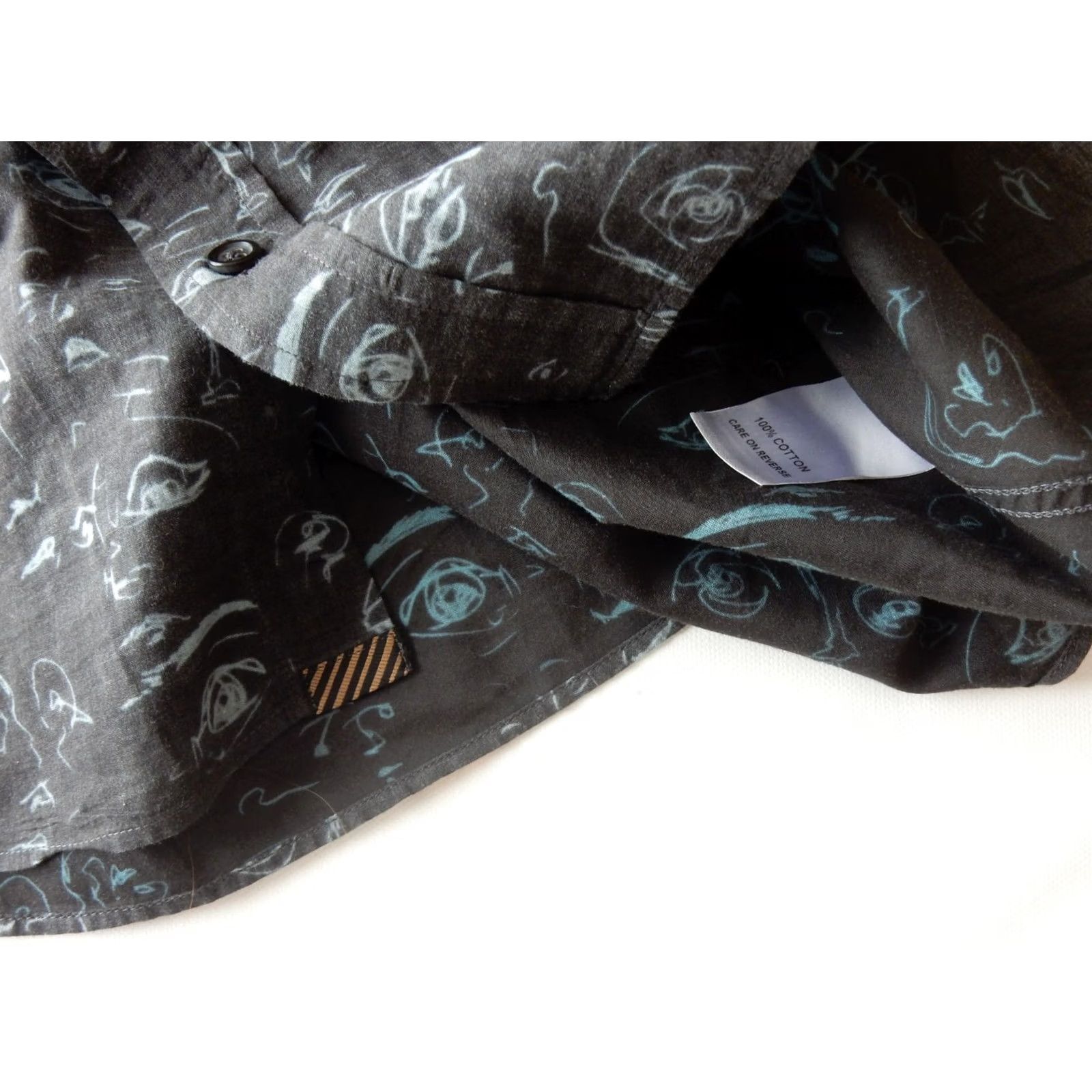 Billy Reid VINTAGE Billy Reid Button-Up Shirt Men Slim Short Sleeve Cotton Italy Made Size M Blue Geometric Front-Blue Shirt Mens M Size US M / EU 48-50 / 2 - 6 Thumbnail