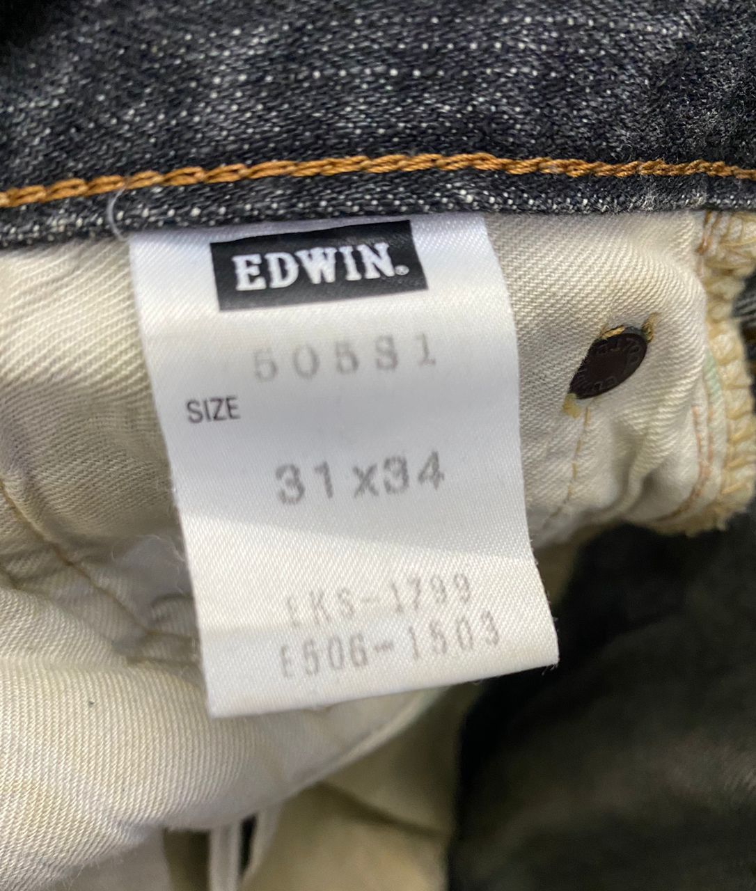 Edwin 💥BEST OFFER💥VINTAGE EDWIN 505 S SELVEGDE DISTRESSED DENIM Size US 31 - 14 Thumbnail