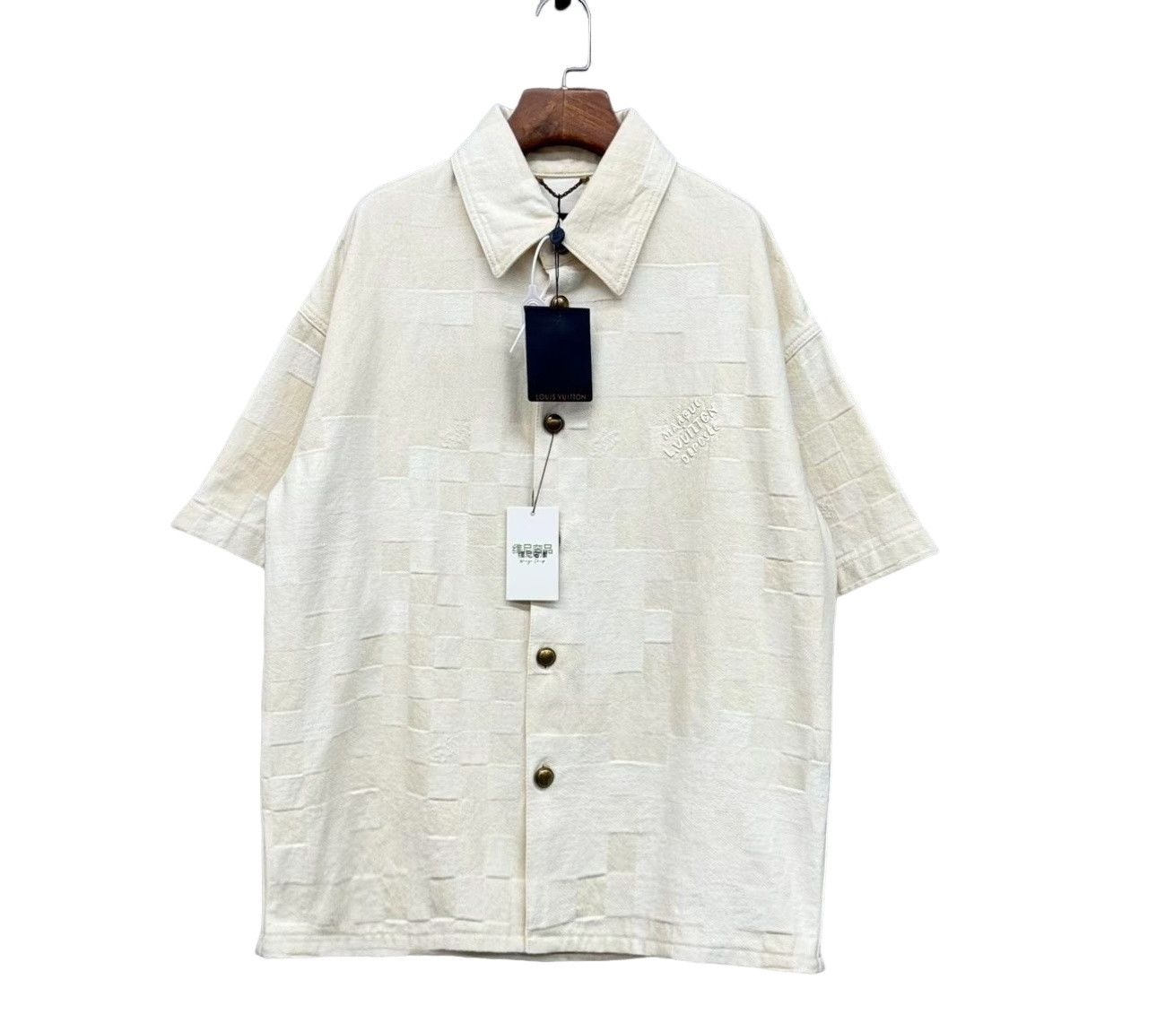 Louis Vuitton Louis Vuitton Damier Embroidered Denim Shirt M Size US M / EU 48-50 / 2 - 1 Thumbnail