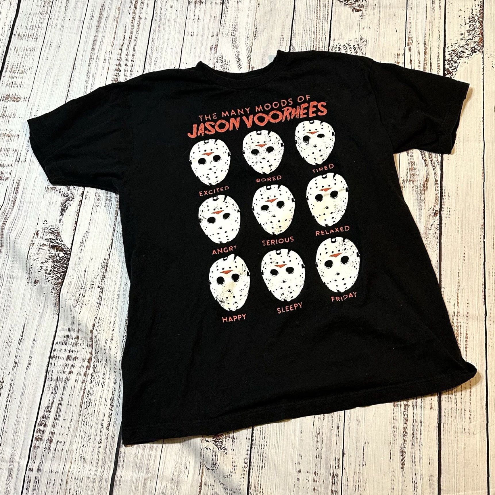 Vintage Friday the 13th Shirt Halloween Horror Movie Jason Voorhees Cotton Mens XL Black Crew Neck Short Sleeve Graphic Print - Mens T-Shirt Size US XL / EU 56 / 4 - 2 Thumbnail