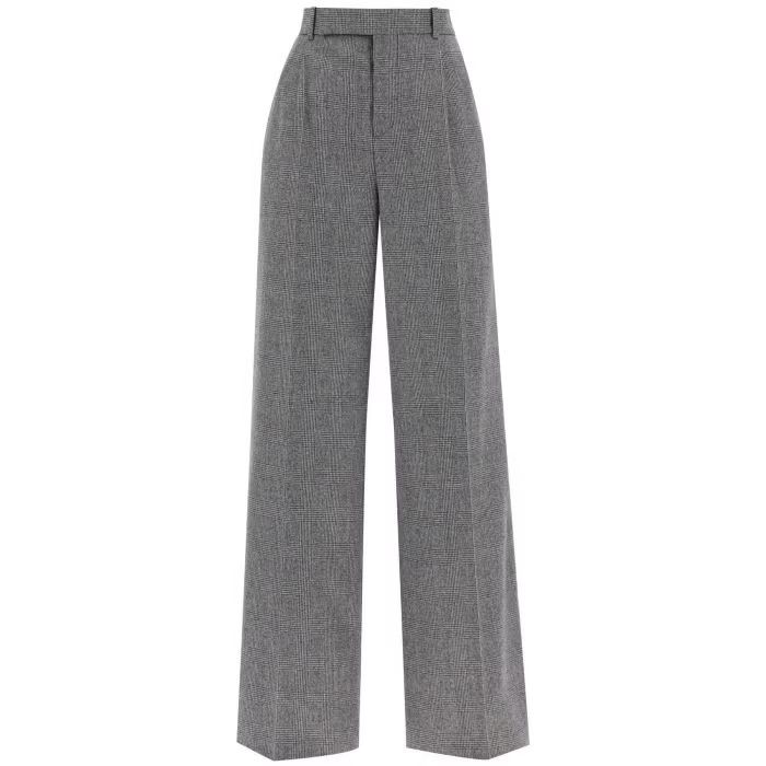 Image of Saint Laurent Paris O1S22I1N0524 Wales Wide Trousers In Grey, Women's (Size 36)