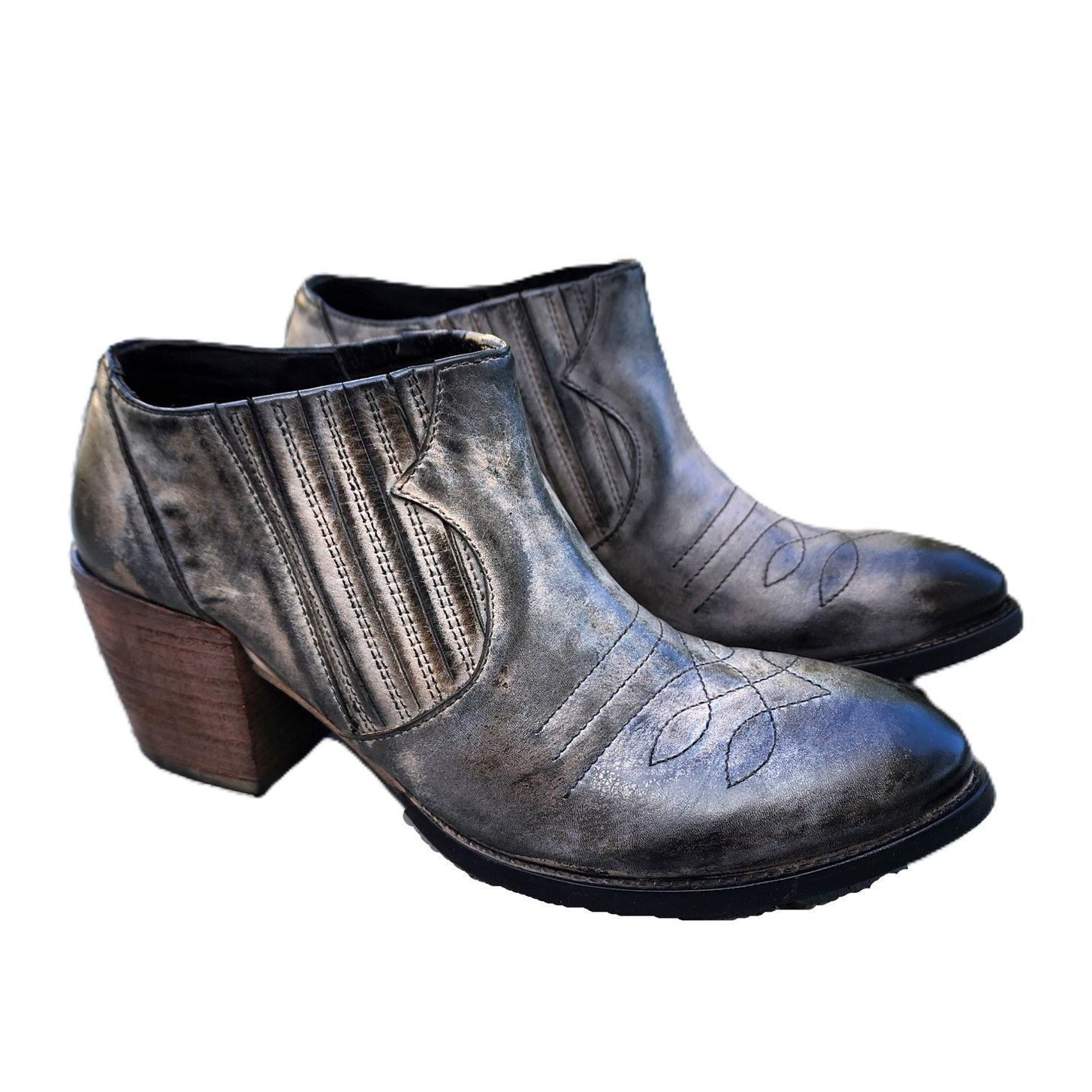 Designer Roan Malina Leather Western Ankle Boots 8 Size US 8 / IT 38 - 1 Thumbnail