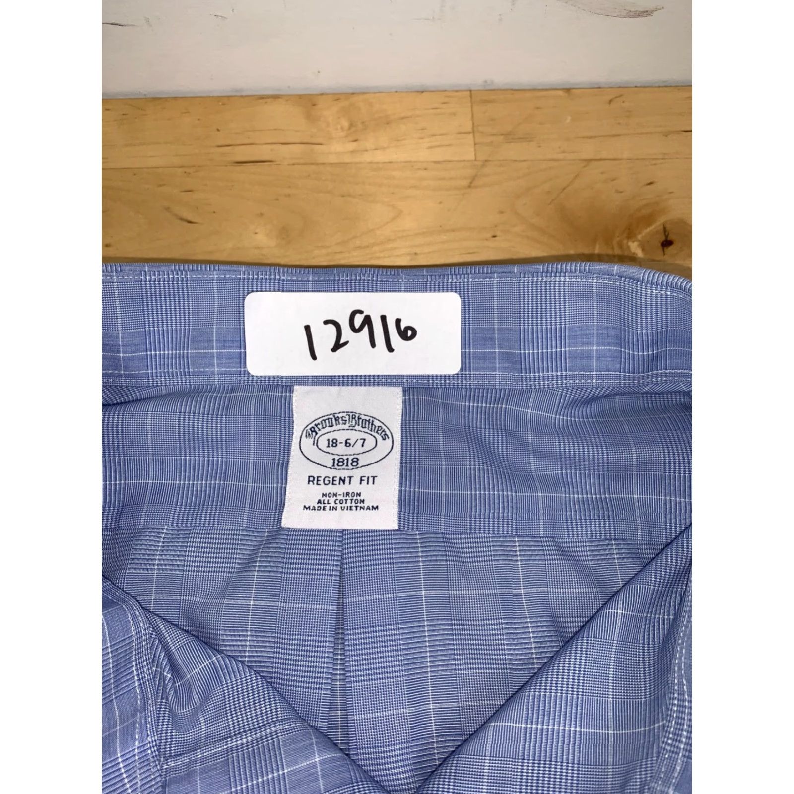 Brooks Brothers Brooks Brothers Dress Shirt Regent Fit Men 18 Blue Check Long Sleeve Button Collared 18 Reg Cotton Woven Non-Iron Size 48R - 2 Thumbnail