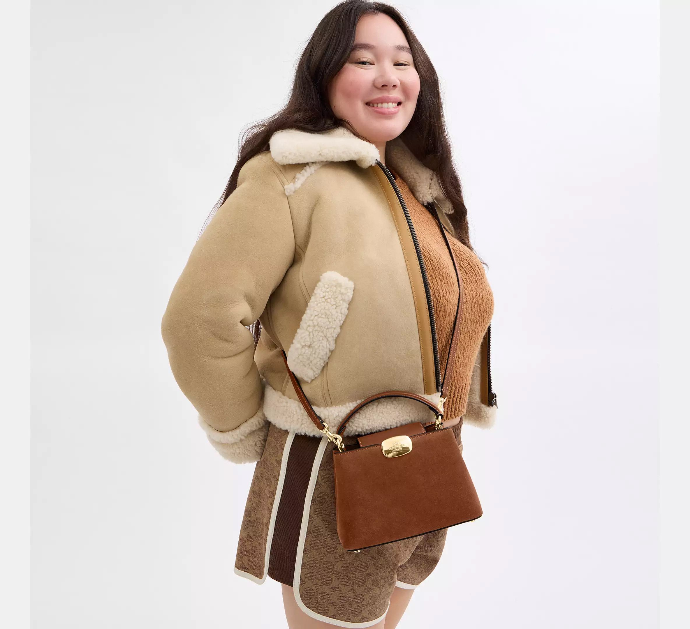 Coach NWT Coach Eliza Mini Carryall Bag In Suede CW181 Size ONE SIZE - 12 Thumbnail