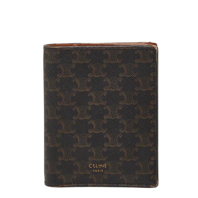 Celine Celine Triomphe Pvc Leather Compact Wallet Plastic / Synthetic Short Wallet Duty Free For Usa in Brown, Women's