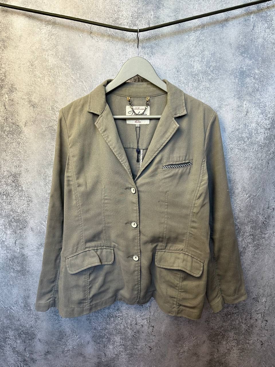 Vintage Dubarry Classic Tailored Jacket Cotton Linen Blend Size L / US 10 / IT 46 - 2 Thumbnail