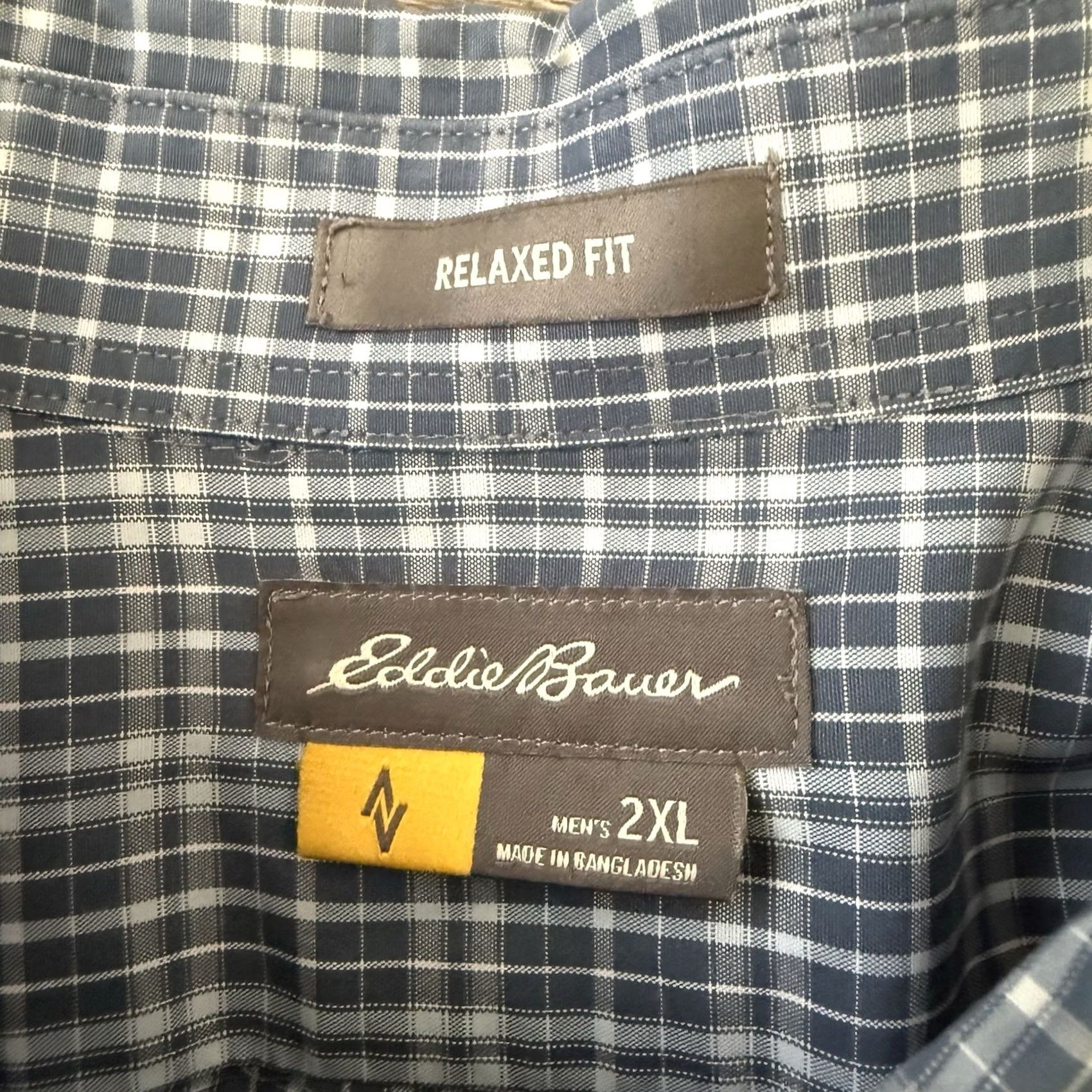 Eddie Bauer Eddie Bauer Travex Active Shirt Mens 2XL Relaxed Fit Blue Plaid Long Sleeve Button-Up Size US XXL / EU 58 / 5 - 2 Thumbnail
