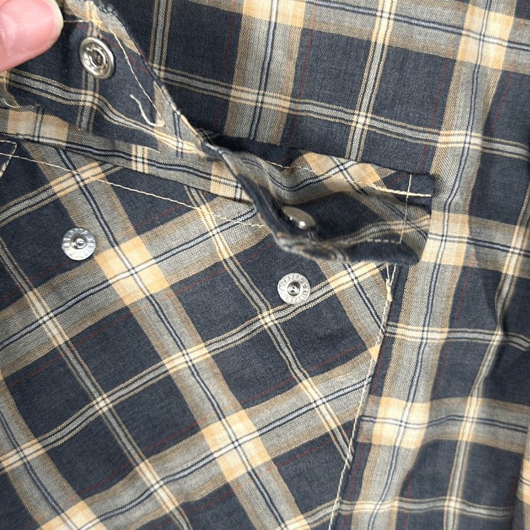Levi's Levi’s Men’s Pearl Snap Western Plaid Shirt Long Sleeve Button-Down Gray Multicolor L Size US L / EU 52-54 / 3 - 3 Thumbnail
