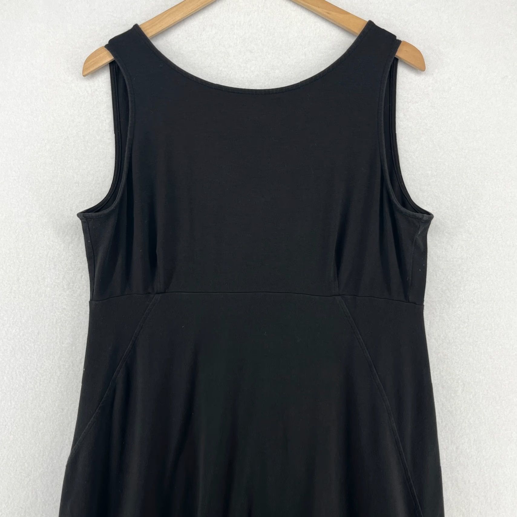 EILEEN FISHER Dress L Stretch Organic Cotton Jersey Fit & Flare Tankdress  Black - Women, Midi, Sleeveless, V-Neck - joarbit.com