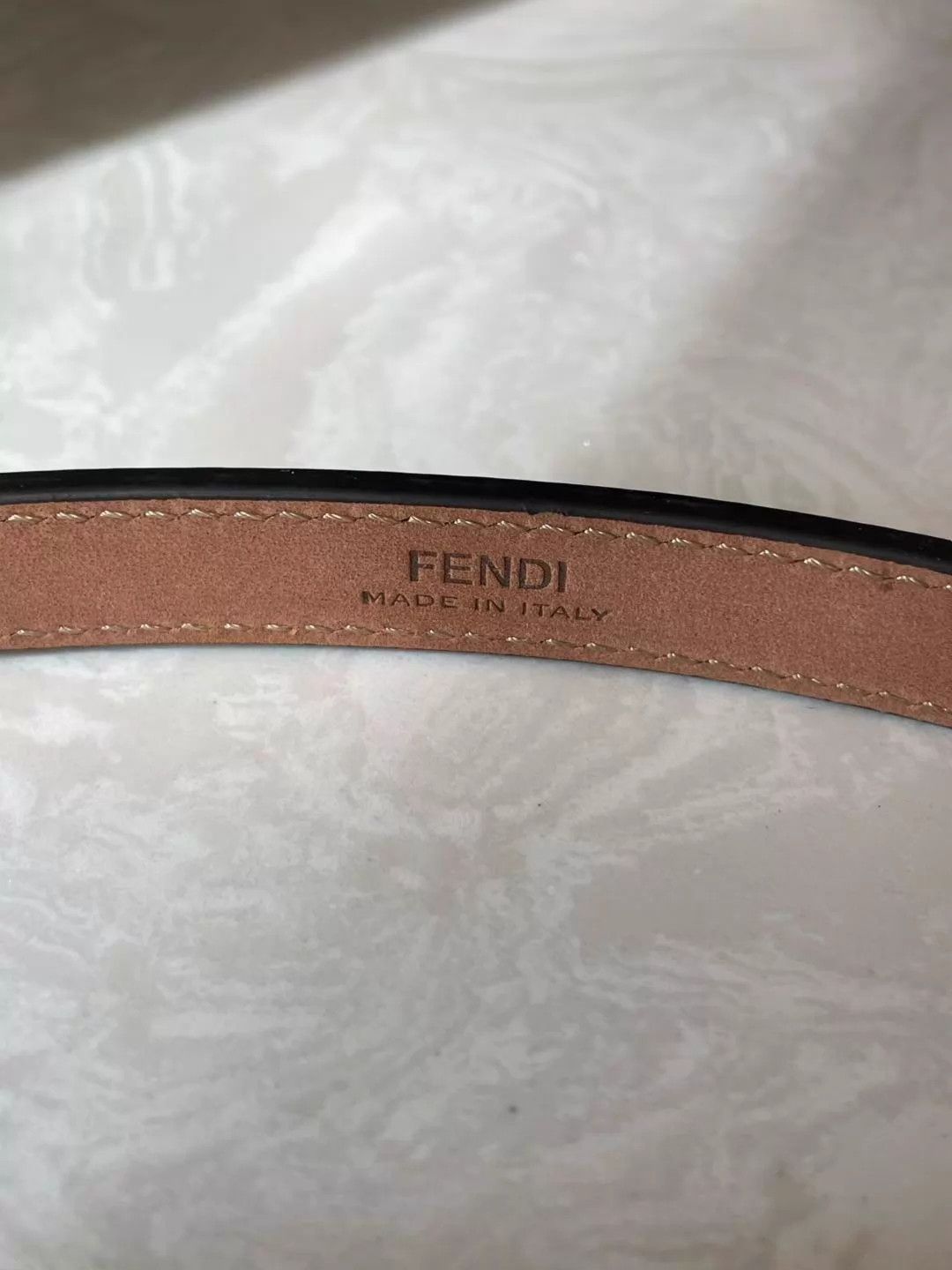 Fendi FENDI women's white leather FF studded belt Size ONE SIZE - 4 Thumbnail