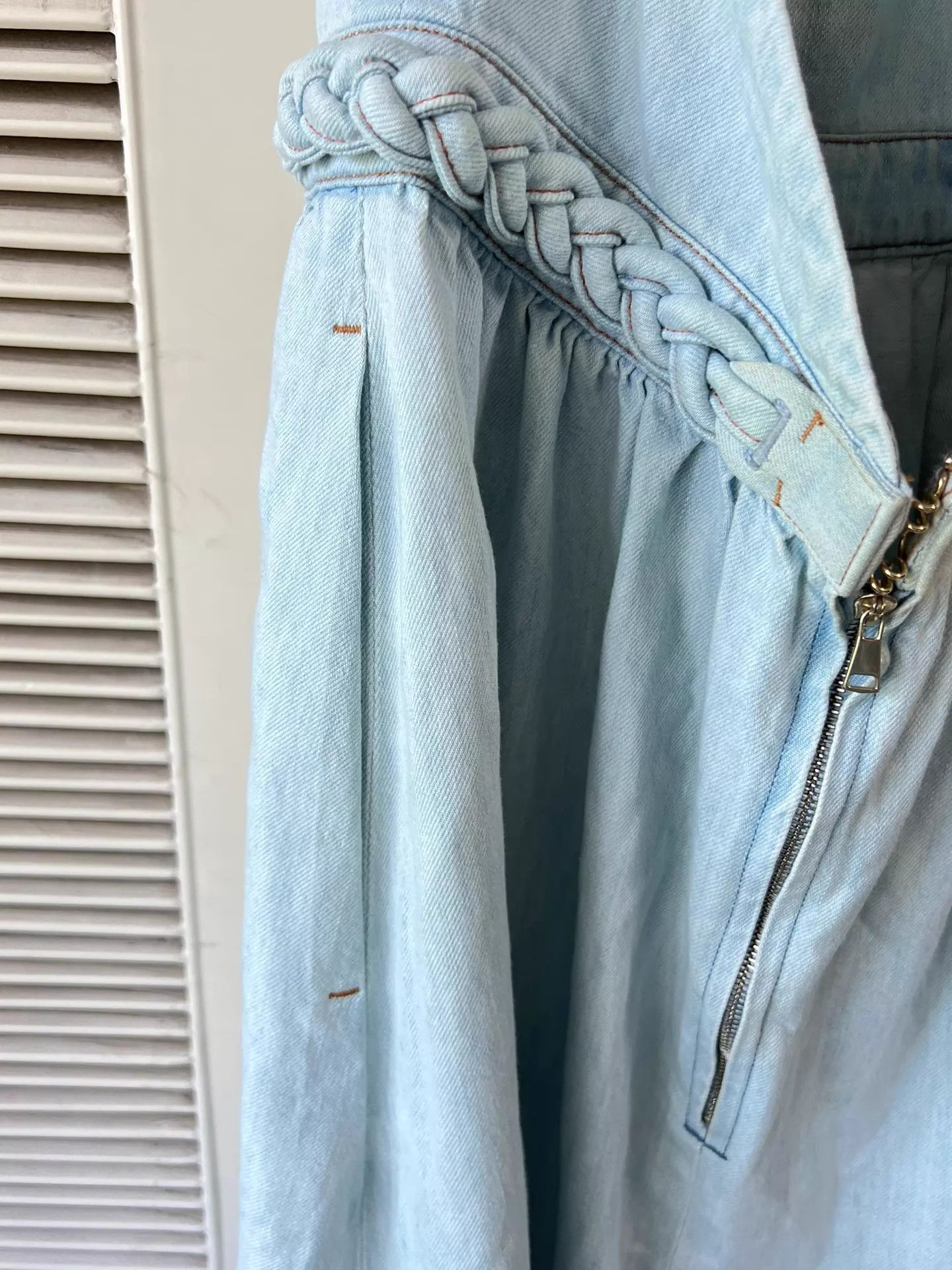 Valentino Valentino 04 Light Blue Denim Open Back Dress 165/80A Size S / US 4 / IT 40 - 6 Thumbnail