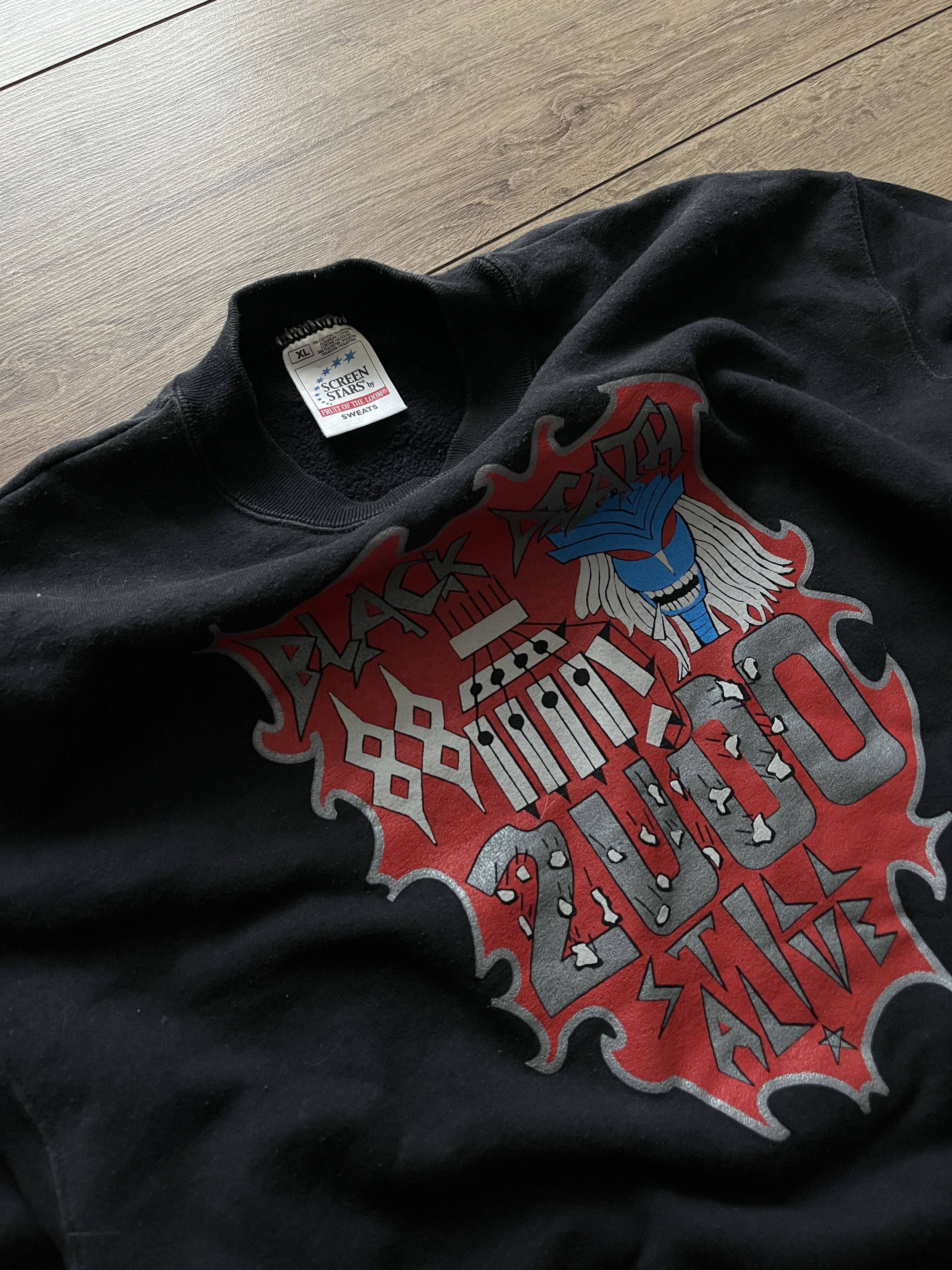 Band Tees × Vintage Vintage Black Death Still Alive crewneck Y2K band tee Size US XL / EU 56 / 4 - 4 Thumbnail