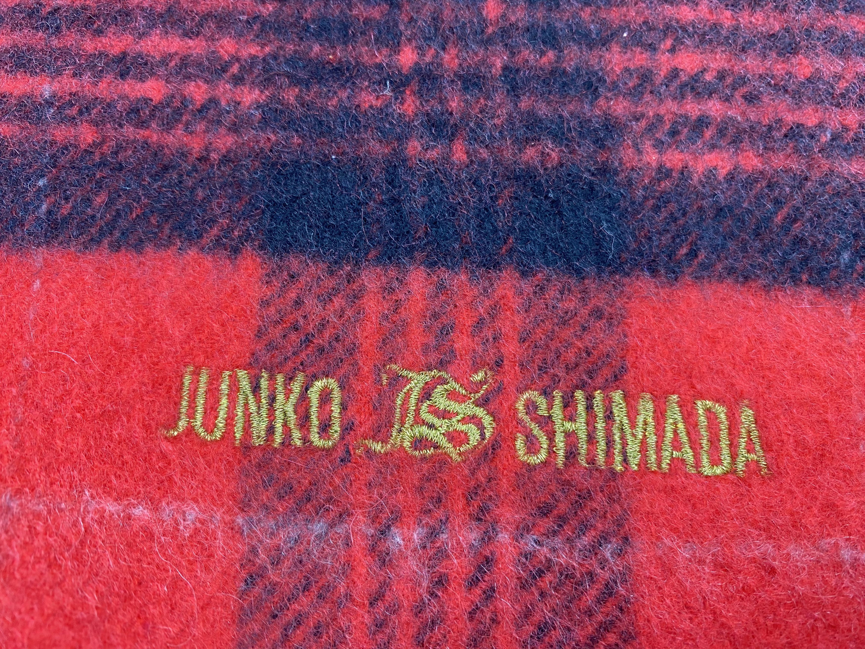Junko Shimada × Vintage Vintage Junko Shimada Checkered Scarf – 90s Designer Size ONE SIZE - 10 Thumbnail