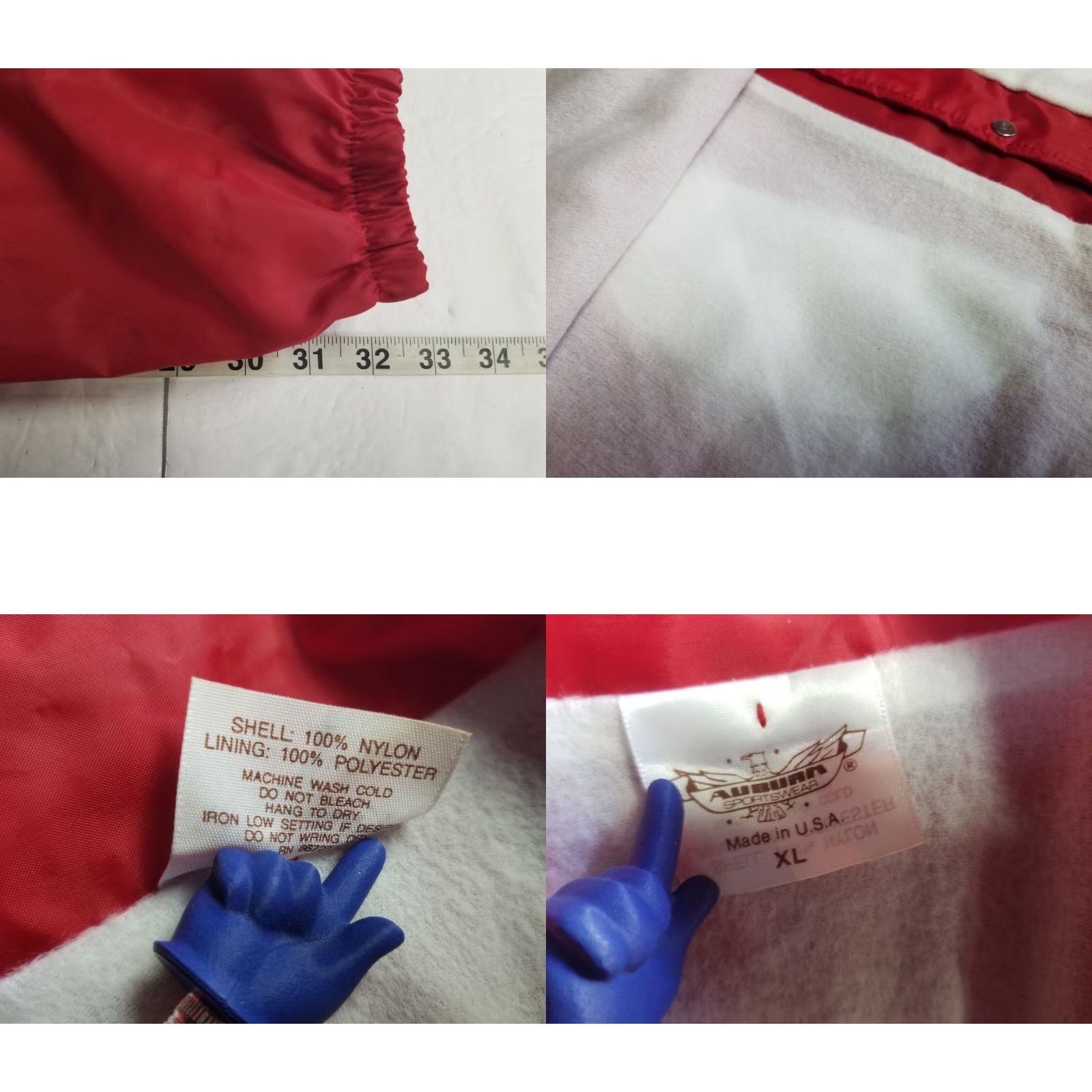 Vintage VINTAGE Auburn Bomber Jacket Red Nylon USA XL Mens Size US XL / EU 56 / 4 - 8 Thumbnail