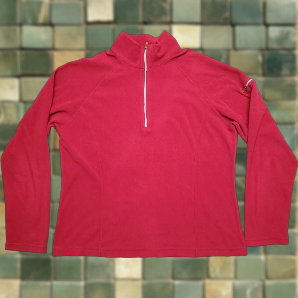 Vintage VINTAGE LL Bean Sweater Womens M Red 1/4 Zip Long Sleeve Fleece Outdoors Casual Pullover Size M / US 6-8 / IT 42-44 - 1 Thumbnail