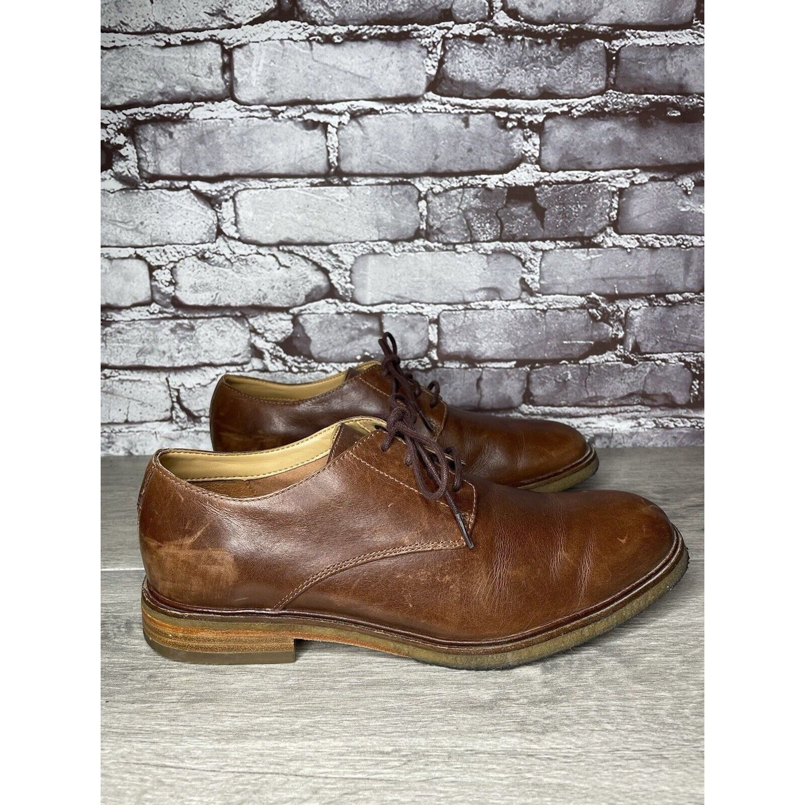 Clarks Clarks Brown Leather Oxfords Lace Up Gum Soles Shoes Men Sz Size US 9.5 / EU 42-43 - 3 Thumbnail
