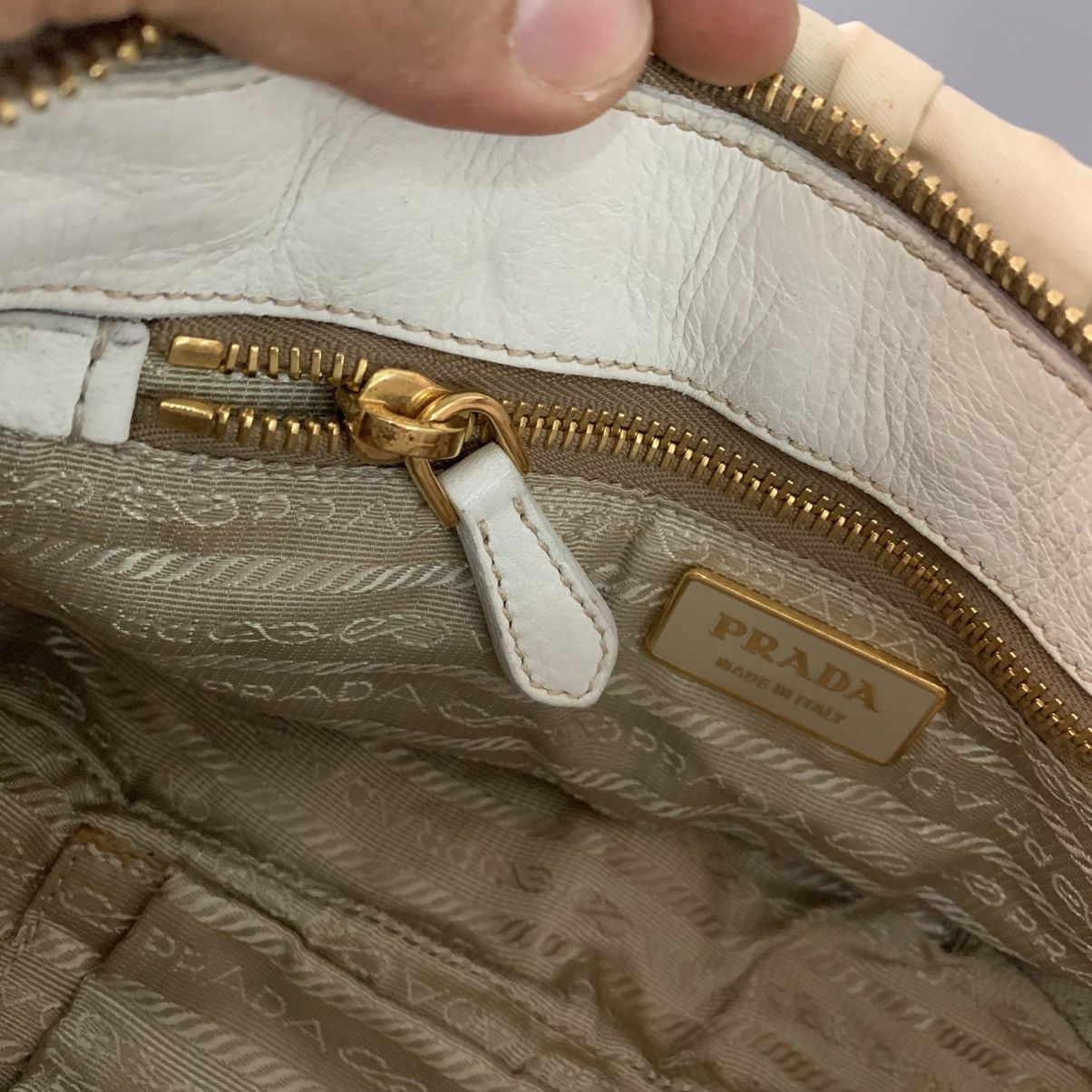 Prada Prada Nylon White Gaufre Small Handbag Size ONE SIZE - 15 Thumbnail