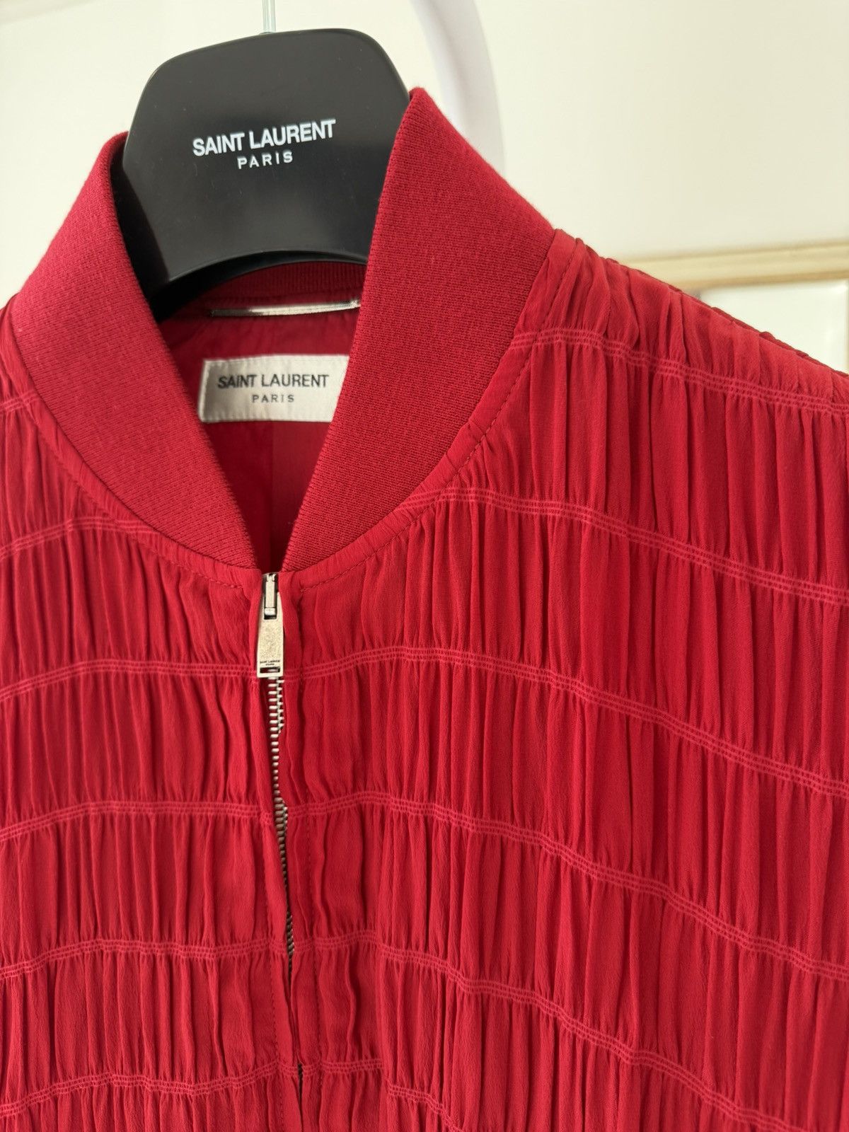 Saint Laurent Paris SS21 Saint Laurent Silk Teddy Jacket Striped Smocked Crepe Size US M / EU 48-50 / 2 - 8 Thumbnail
