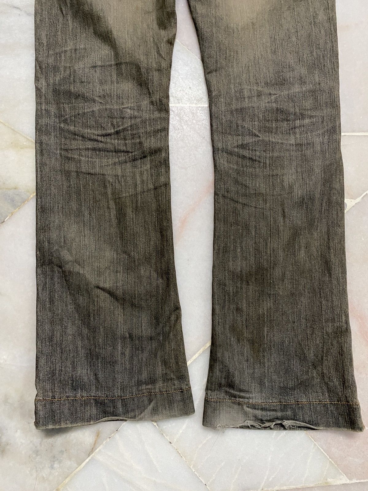 If Six Was Nine 💥Flare💥Vintage 90s Buona Rusty Mudwash Distress jean Japan Size US 30 / EU 46 - 15 Thumbnail