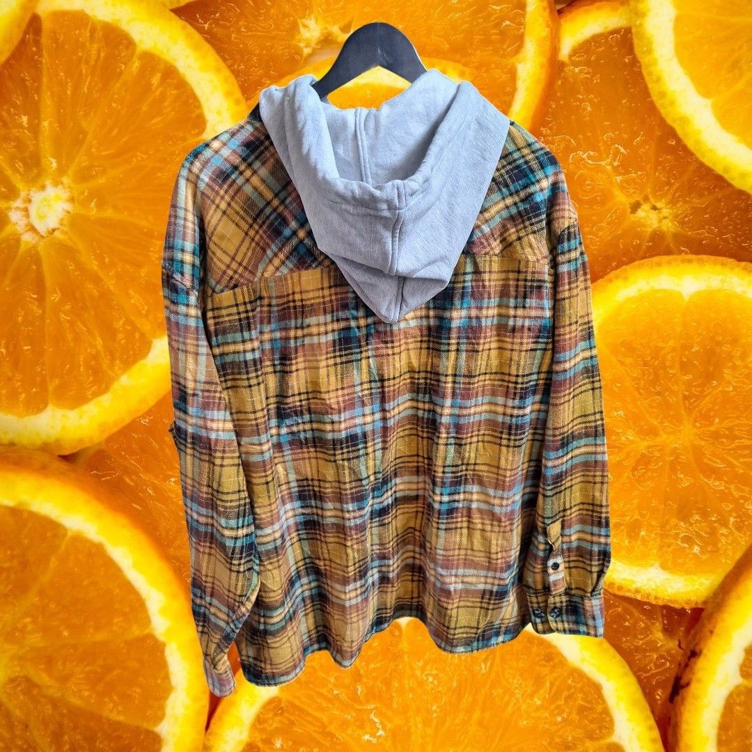 Urban Outfitters Urban Outfitters Hooded Flannel Shirt Plaid Button Up Long S Size US S / EU 44-46 / 1 - 7 Thumbnail