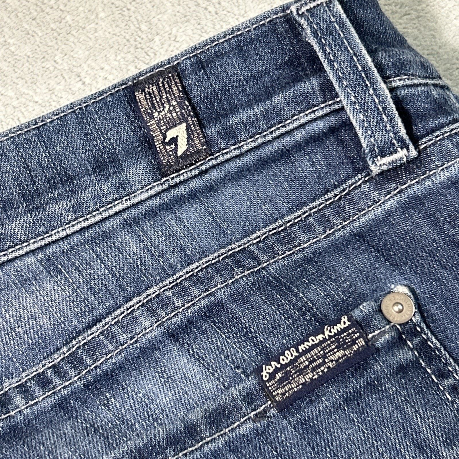 7 For All Mankind 7 For All Mankind Straight Jeans 35x33 Rhinestone Skinny Size 35" - 23 Thumbnail