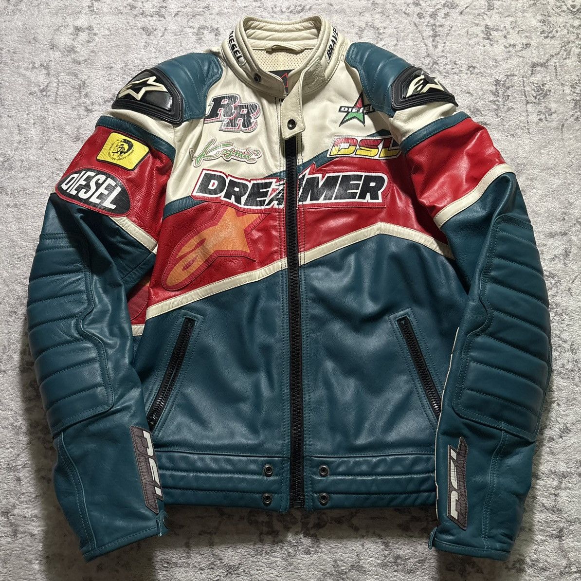 Diesel Diesel x Alpinestars Dreamer Moto Biker Leather Jacket | M