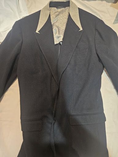 Dolce & Gabbana Dolce & Gabanna Black Waffle Knit Contrast Lapel Blazer Size 42R - 1 Thumbnail