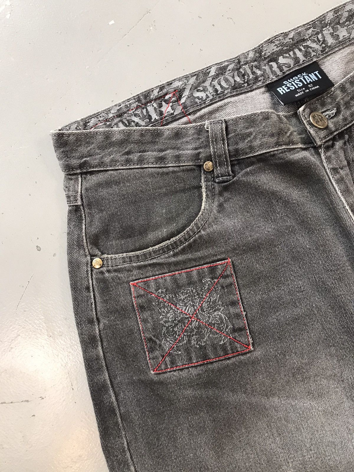 Designer × Vintage Vintage shock resistant embroidered jort Size US 35 - 6 Thumbnail