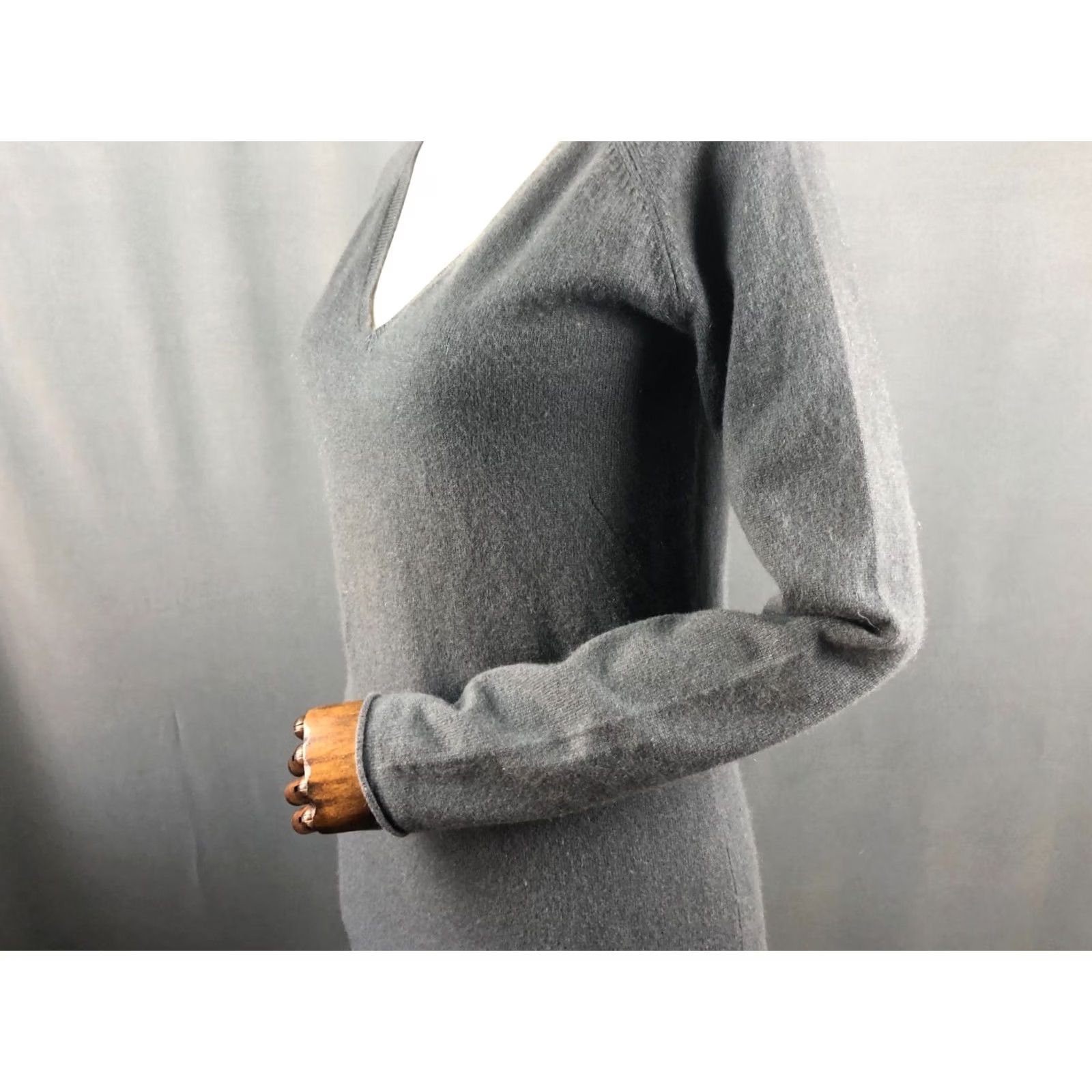 Zadig & Voltaire Zadig & Voltaire Tunic Women M Dark Gray Cashmere V-Neck Pullover Casual Classic Size M / US 6-8 / IT 42-44 - 6 Thumbnail
