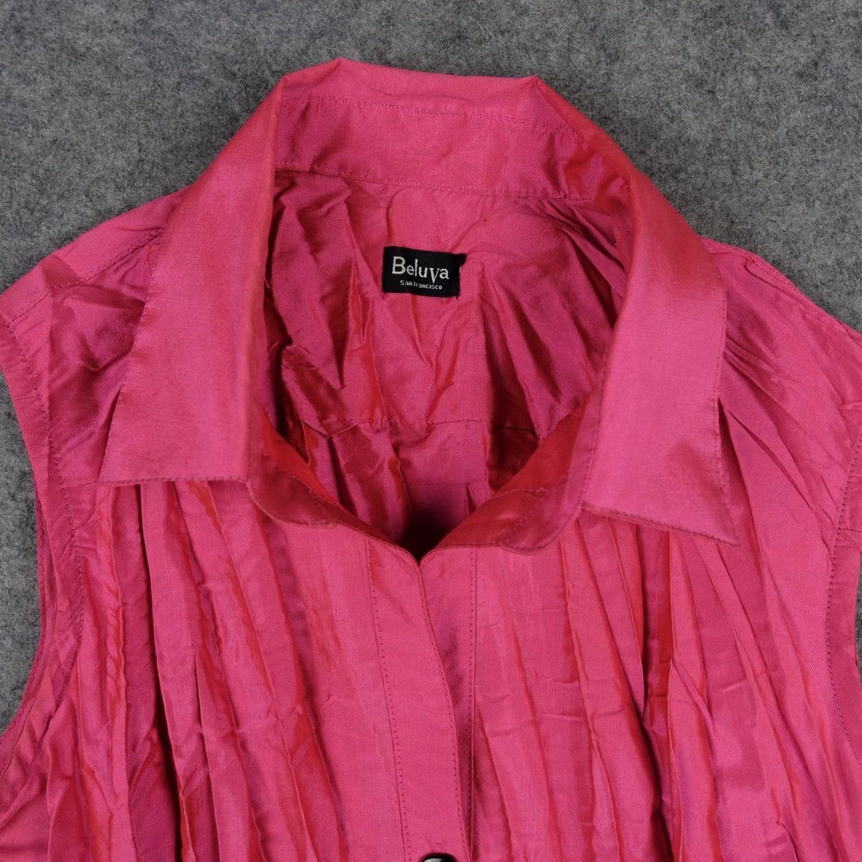 Pinko VINTAGE Beluva Top Womens S Pink Sleeveless Collared Button-Front Blouse Shirt Casual Workwear Size S / US 4 / IT 40 - 2 Thumbnail