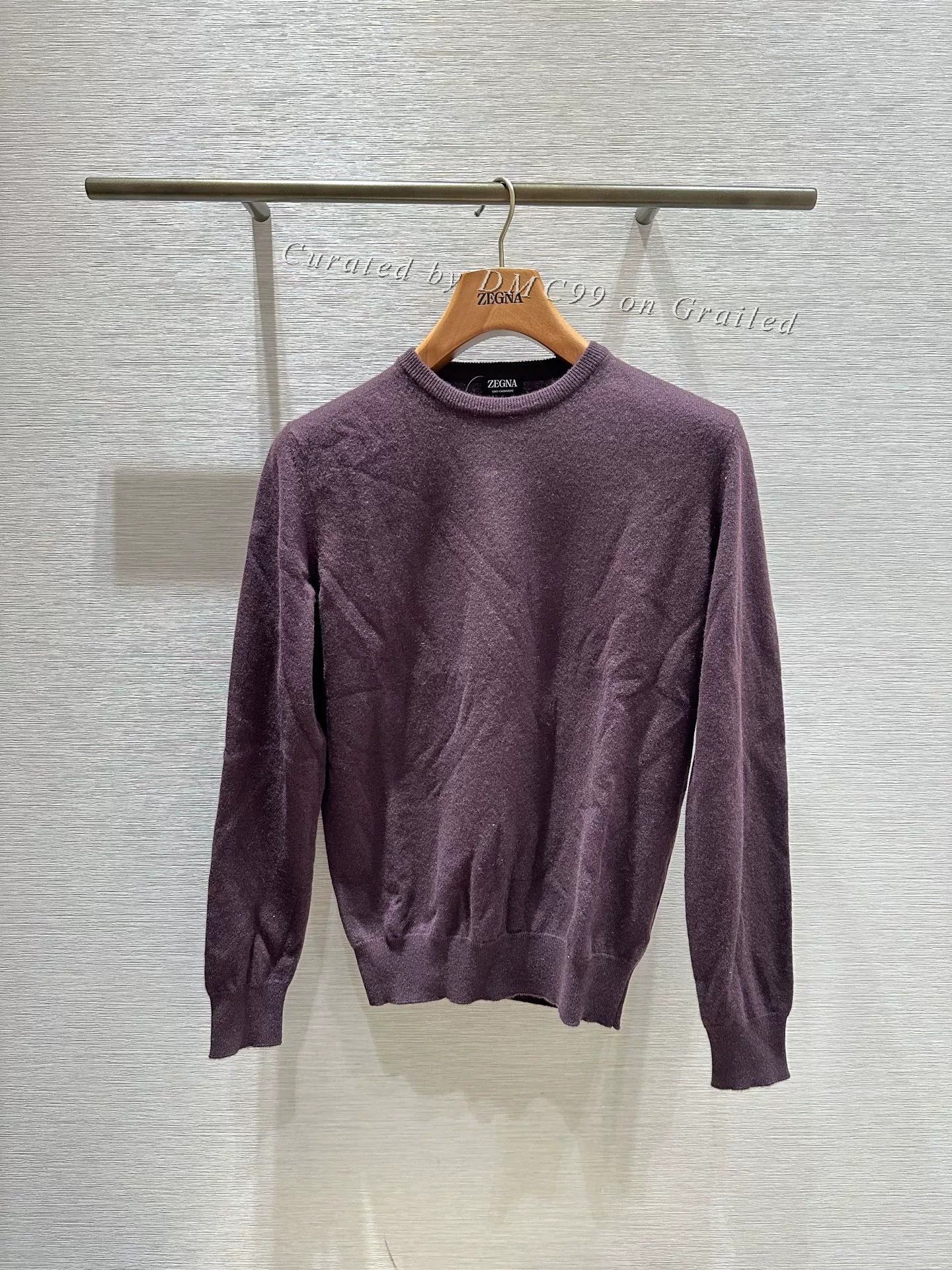 Ermenegildo Zegna Zegna Purple Cashmere Crewneck Sweater Size US M / EU 48-50 / 2 - 1 Thumbnail