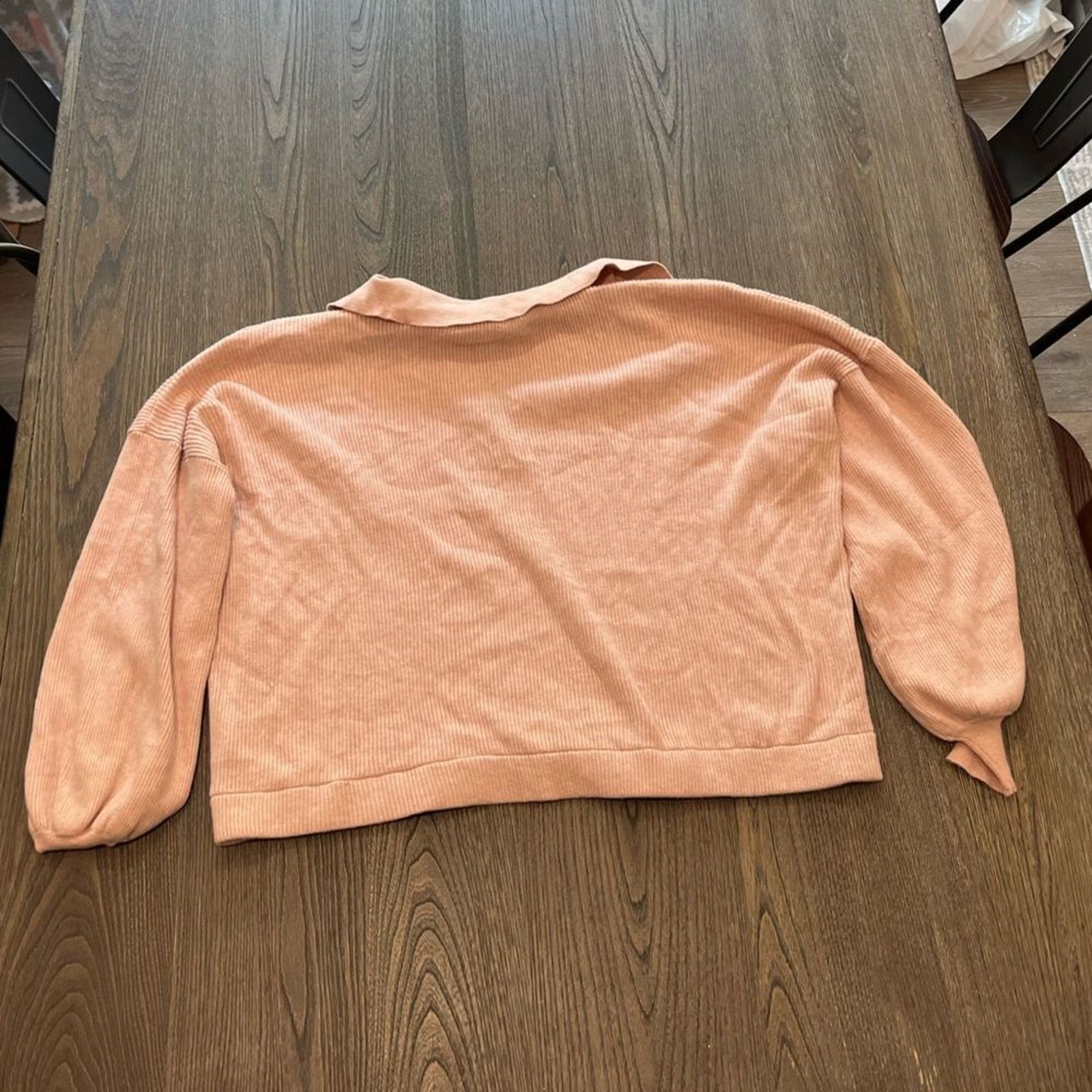 Vintage Vestique Peach Ribbed Knit Long Bubble Sleeve Sweater Size S Size S / US 4 / IT 40 - 4 Thumbnail