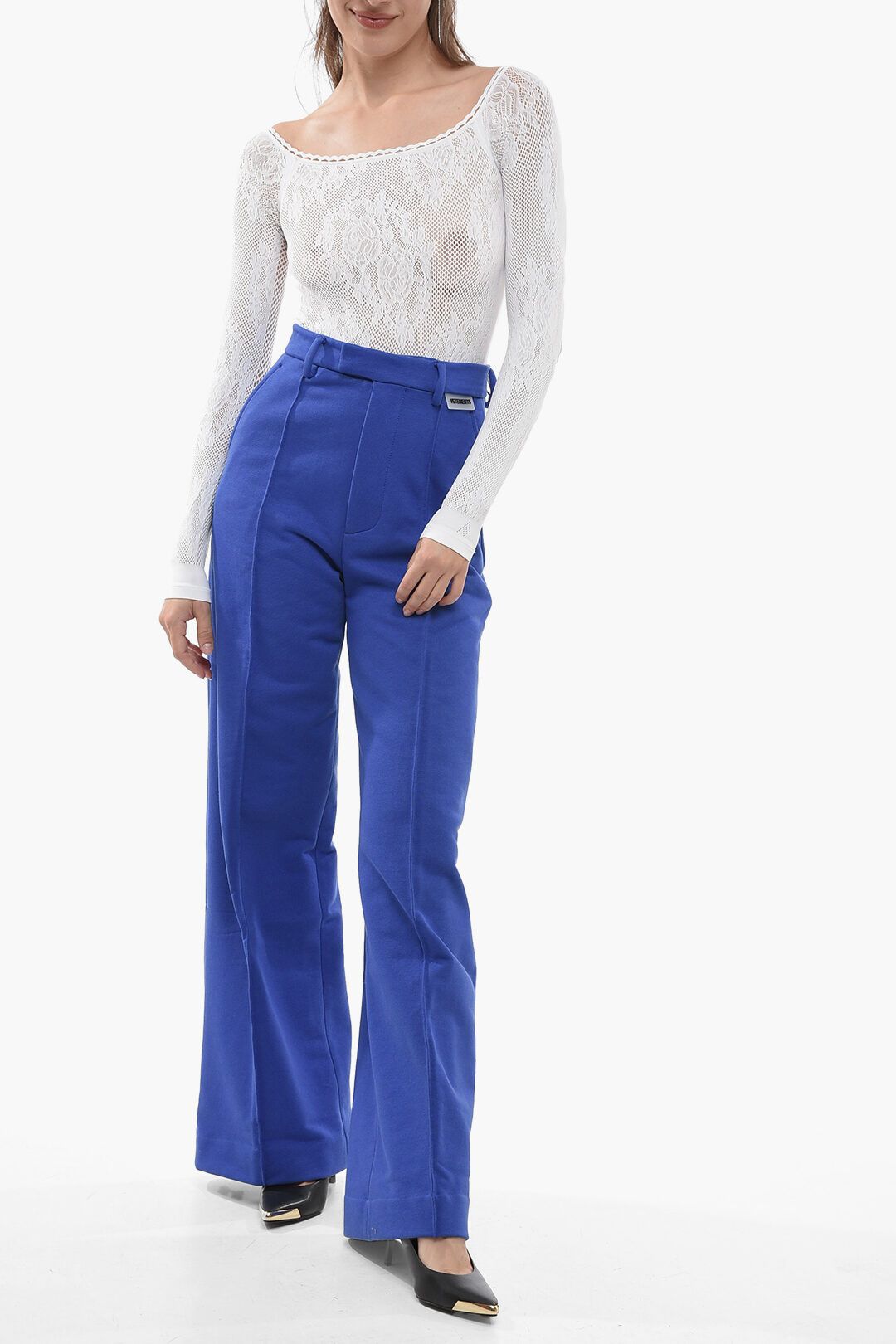 Vetements og1mm0824 High-waisted Pants with Front Pleats in Blue Size 28" / US 6 / IT 42 - 4 Thumbnail