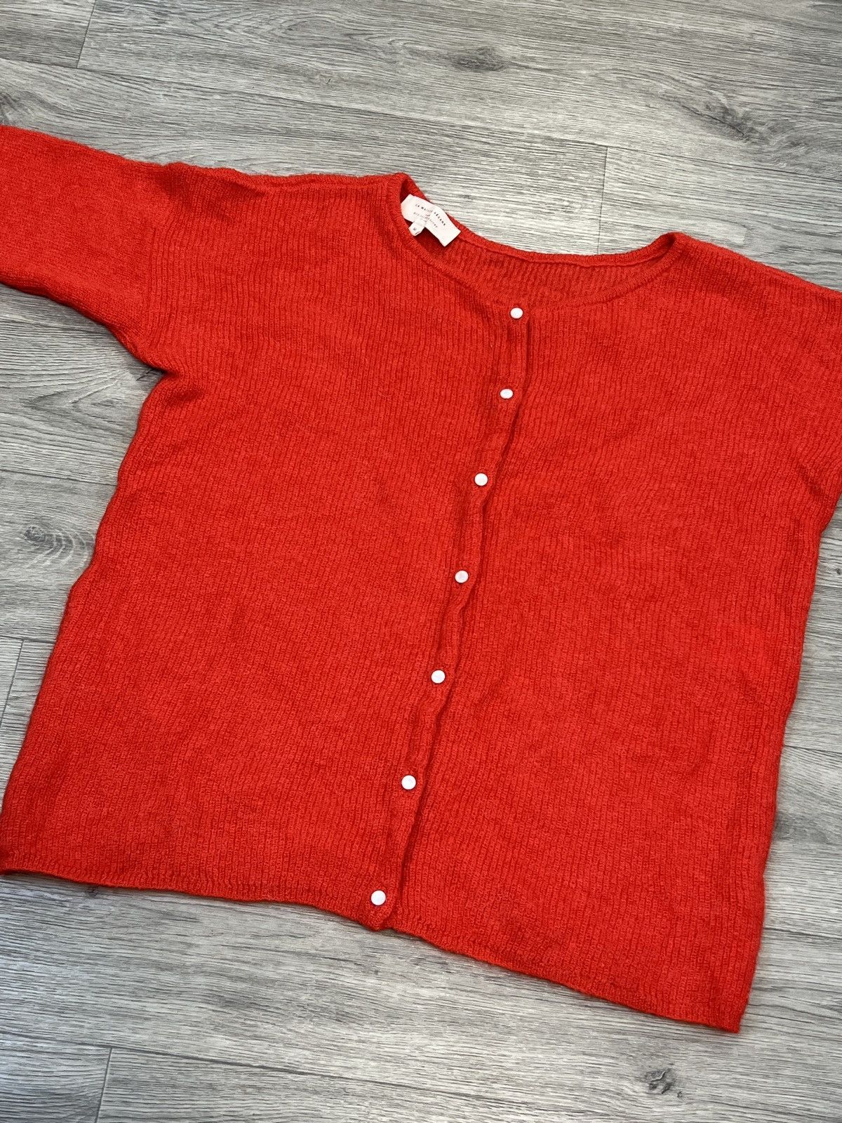 Sezane Women's Sezane Red Mohair-alpaca Rib-knit Cardigan Size M / US 6-8 / IT 42-44 - 5 Thumbnail
