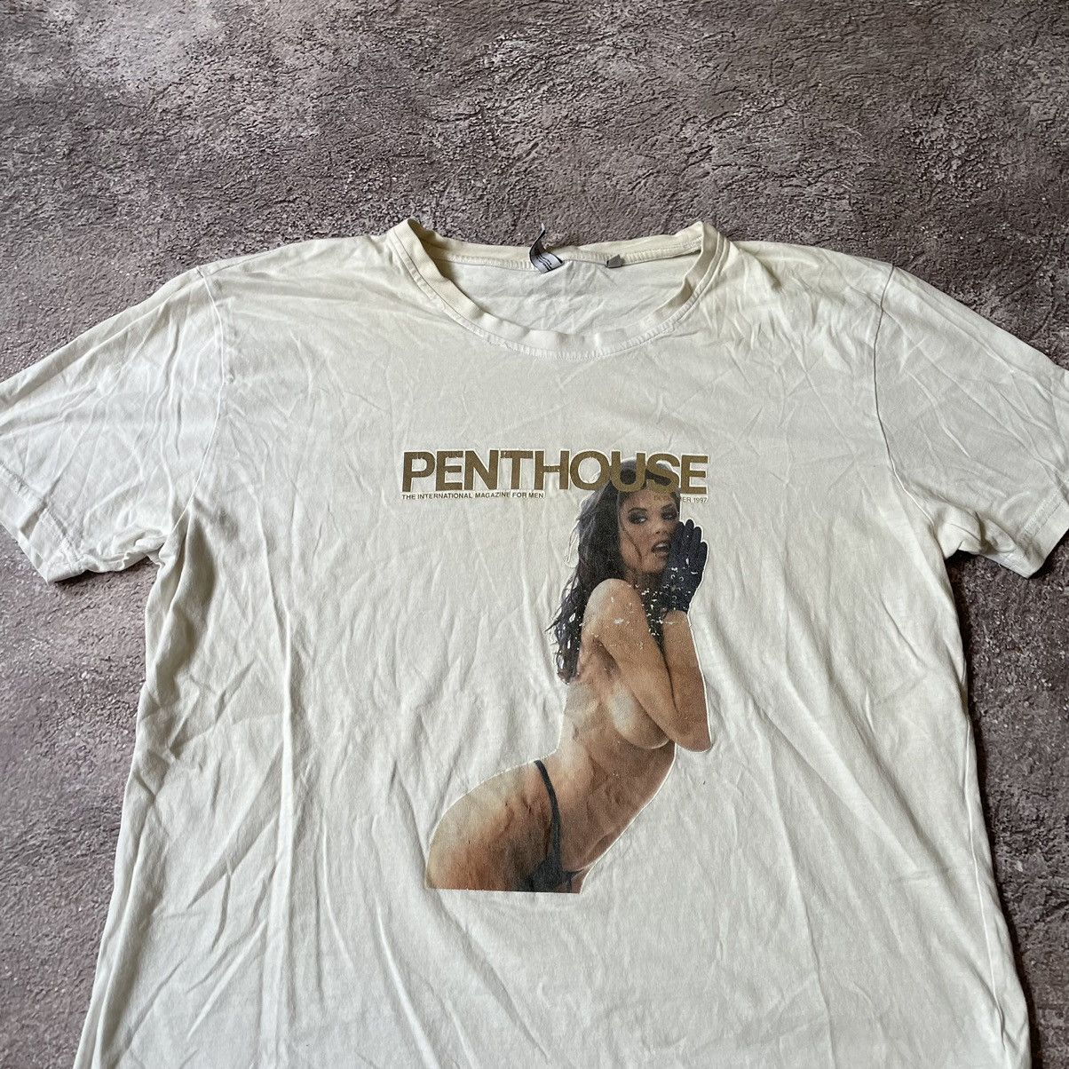 Vintage Vintage Y2K Penthouse Graphic Tee Cream Grunge Oversized M Size US M / EU 48-50 / 2 - 2 Thumbnail