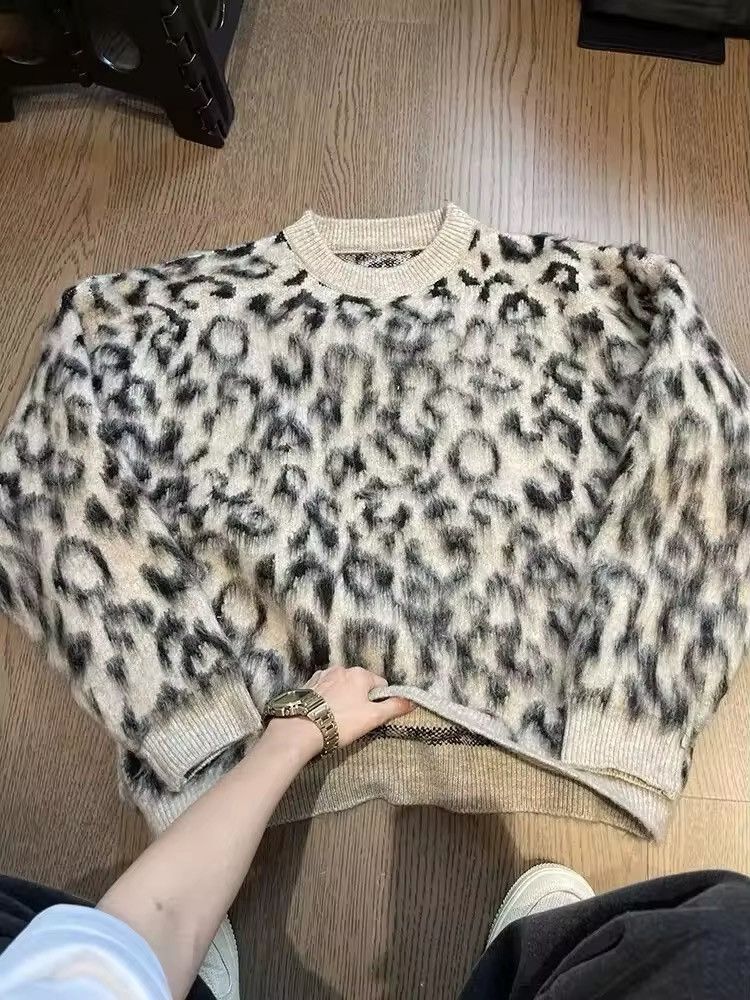 Other × Vintage Streetwear Leopard Print Sweater Pullover Size US XL / EU 56 / 4 - 2 Thumbnail