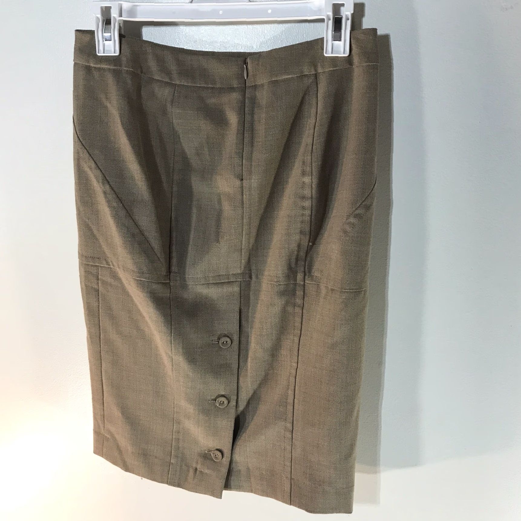 Vintage Body By Victoria Midi Skirt Womens Size 4 Brown Straight Lightweight Stretch Size 27" / US 4 / IT 40 - 2 Thumbnail