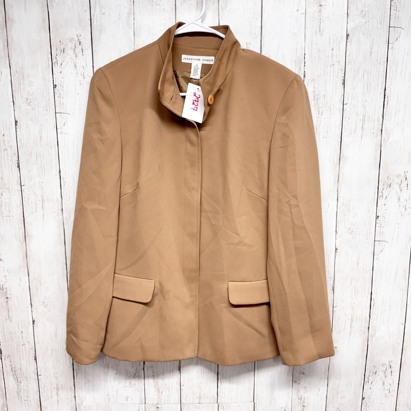 Other Josephine Chaus Jacket Size 10 Tan Mock Neck Button Collar Size L / US 10 / IT 46 - 1 Thumbnail