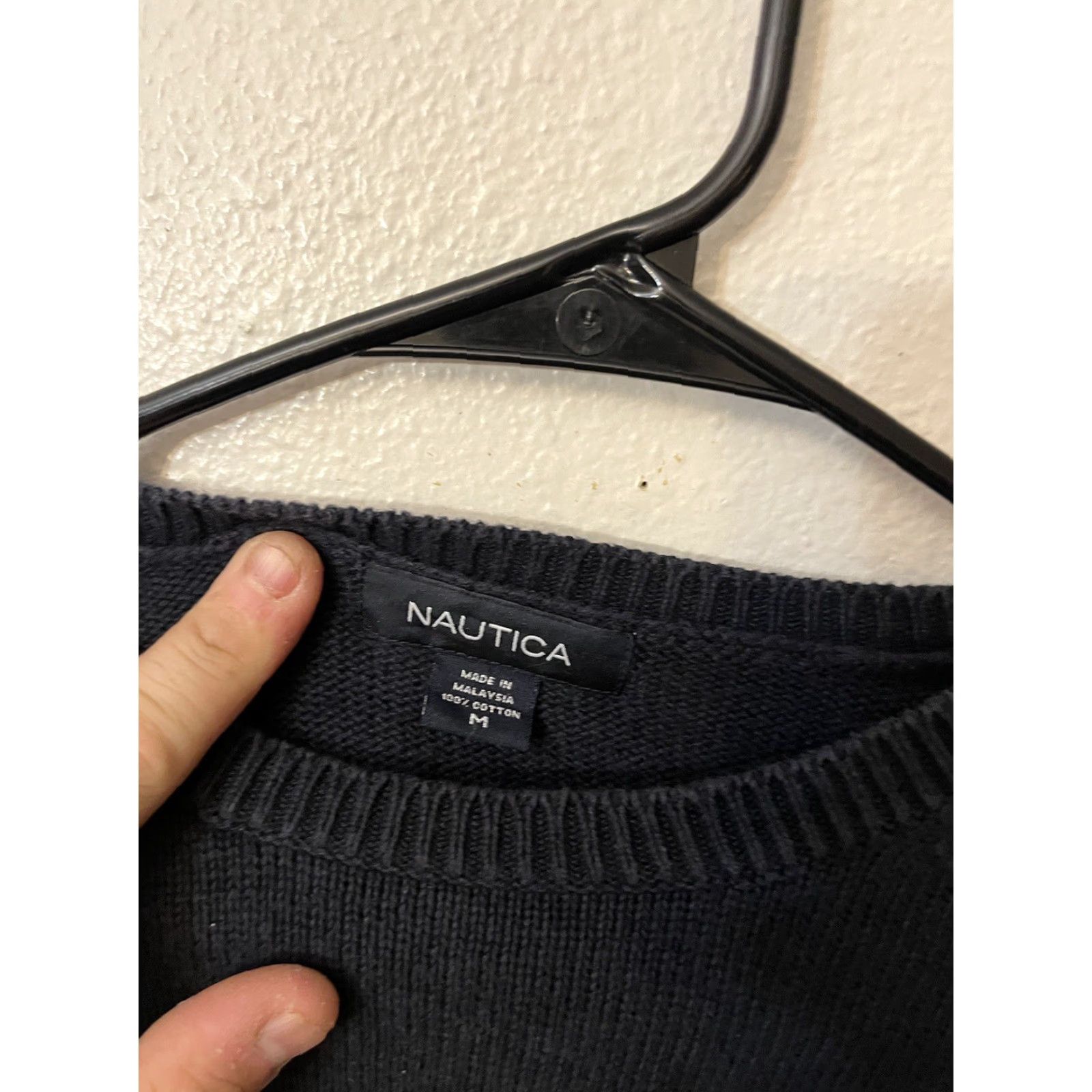 Nautica Nautica Mens Sweater Medium Navy Blue Long Sleeve Logo Crew Neck Cotton Pullover Knit All Seasons Casual Size US M / EU 48-50 / 2 - 3 Thumbnail
