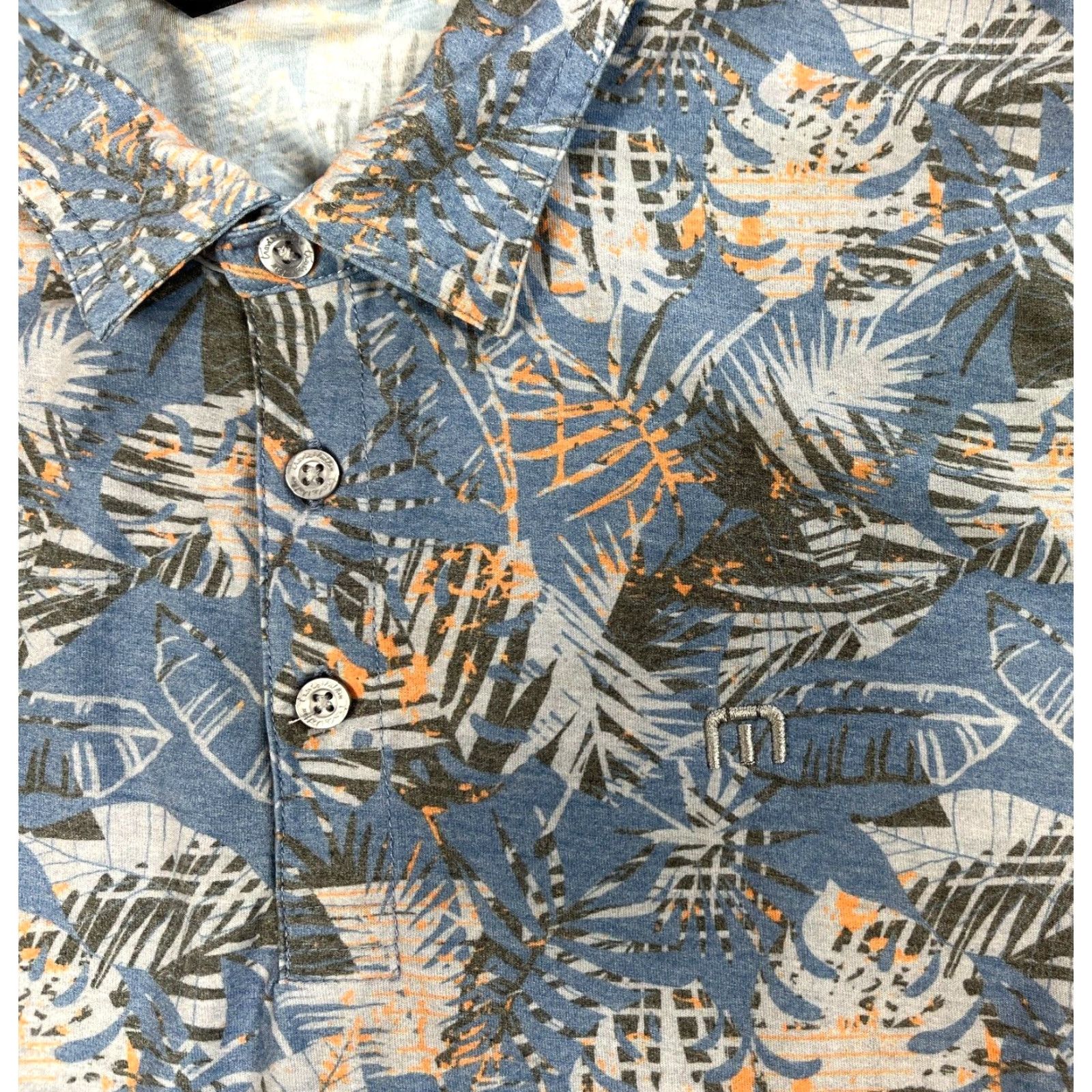 TravisMathew Travis Mathew Polo Shirt Men's Floral All Over Print Sz L, Multicolor, Cotton Blend, Short Sleeve, Button Closure, Golf, Classic, Summer Comfort Size US L / EU 52-54 / 3 - 3 Thumbnail