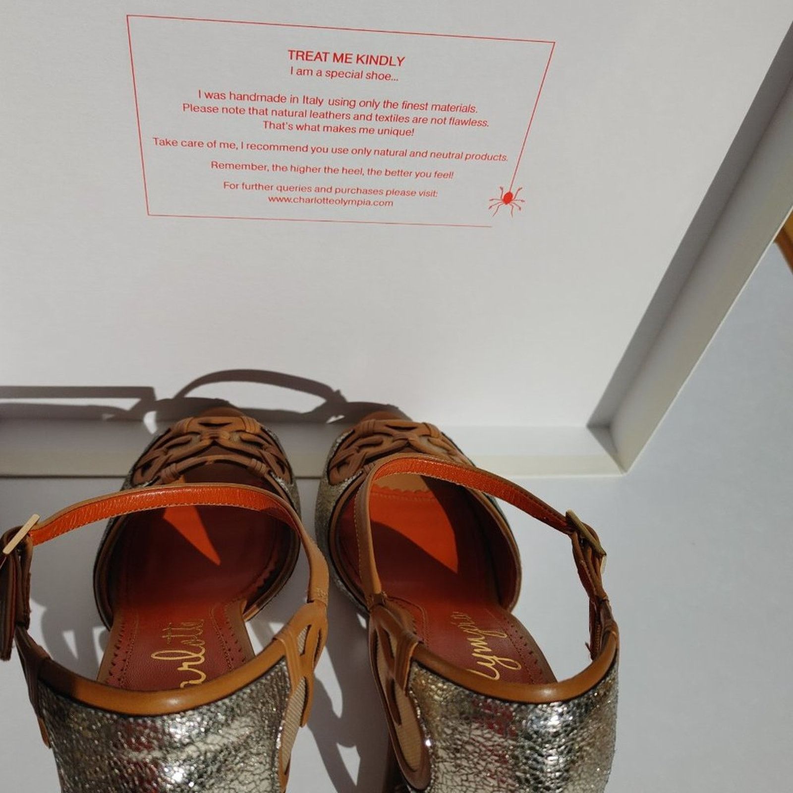 Charlotte Olympia NIB Charlotte Olympia Crackle Silver Leather RATTAN WEDGE 37 Size US 7 / IT 37 - 10 Thumbnail