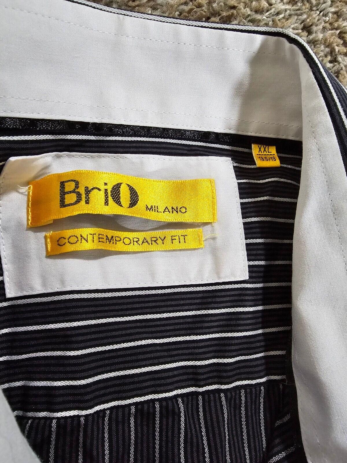 Other Brio Milano Contemporary 2XL 18.5/19 black stripe button-up Size US XXL / EU 58 / 5 - 2 Thumbnail