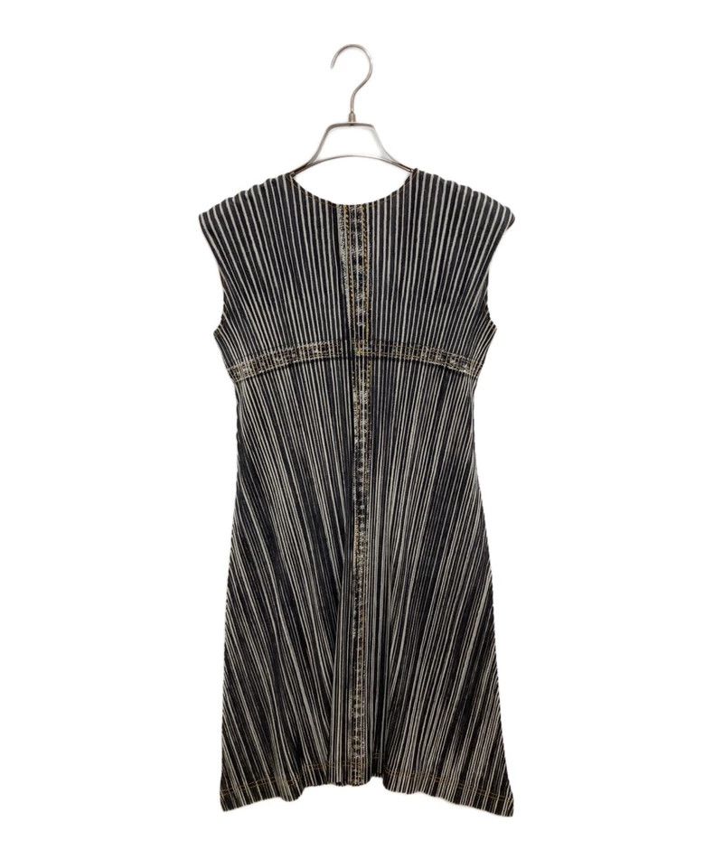 Issey Miyake Issey Miyake Striped pleated dress Size L / US 10 / IT 46 - 2 Thumbnail