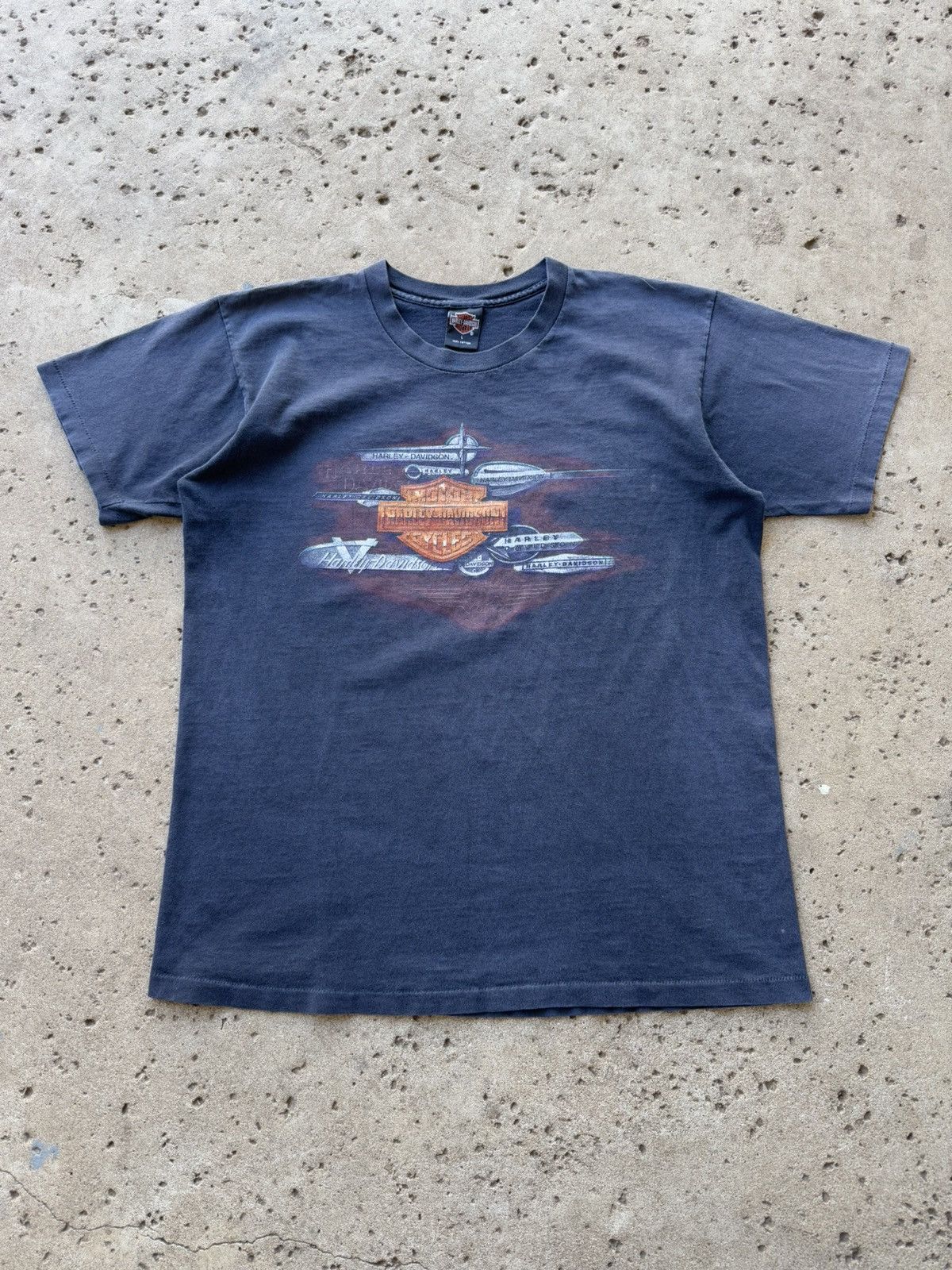 Harley Davidson × Vintage Vtg 90s Harley Davidson Daytona Graphic Fade Black Tee Large Size US L / EU 52-54 / 3 - 1 Thumbnail